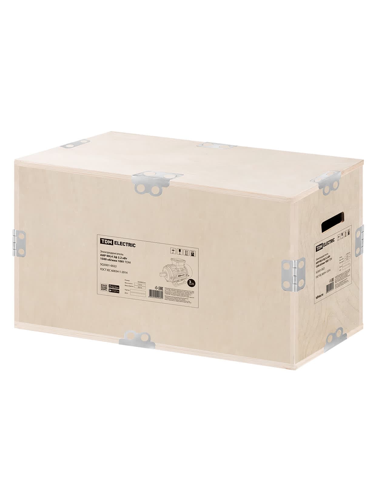 Электродвигатель АИР 90L4 3ф 2.2 кВт 1500 об/мин 1081 TDM