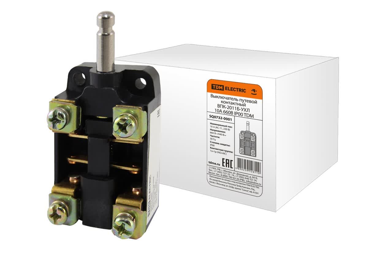 Выключатель путевой контактный ВПК-2011Б-УХЛ, 10 А, 690 В, IP00 TDM