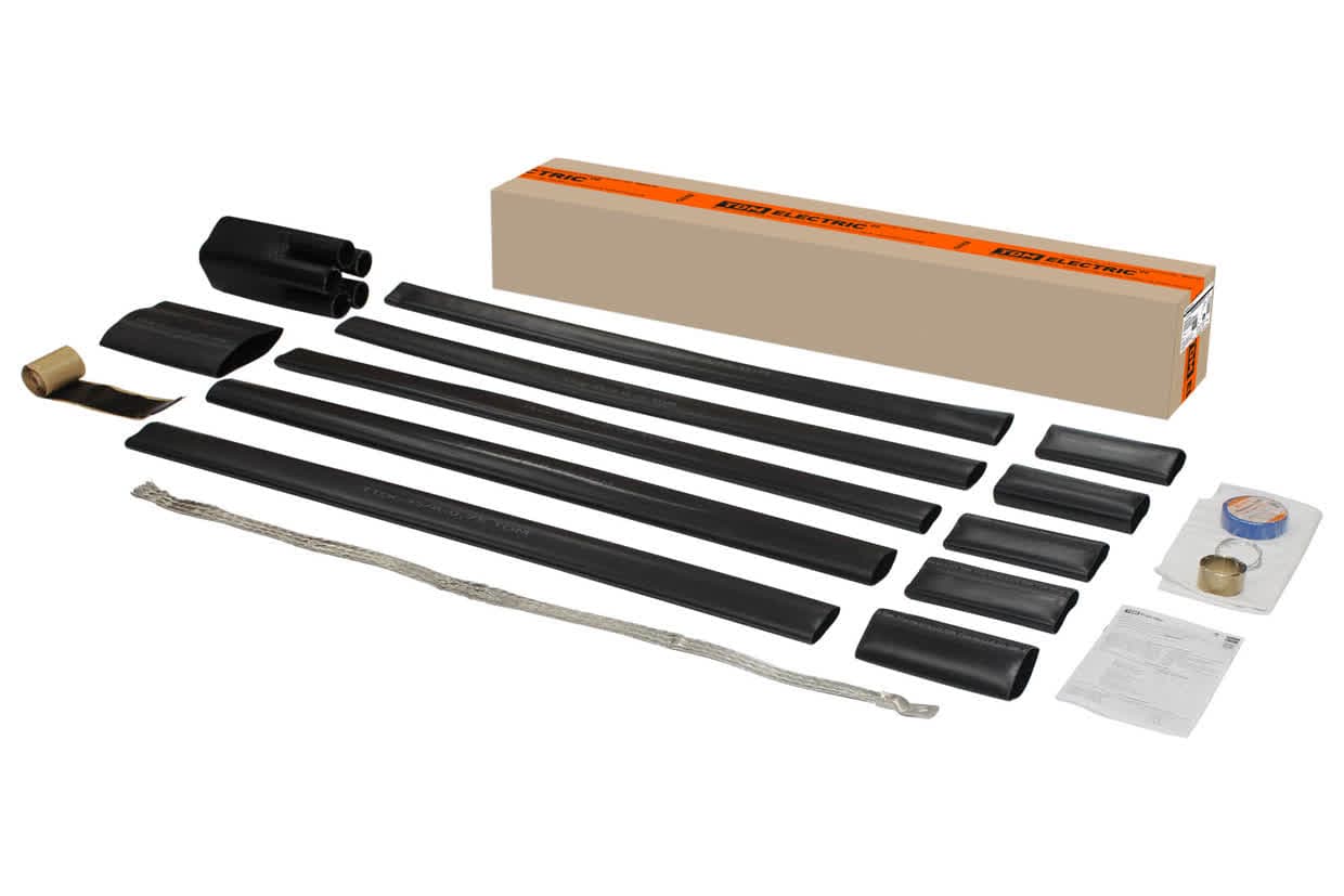 Муфта кабельная термоусаживаемая концевая, внутренней и наружной установки 150-240 кв.мм, 1кВ, ПВХ/СПЭ с броней, без наконечников 5ПКВНтпБ1-150/240-БН TDM