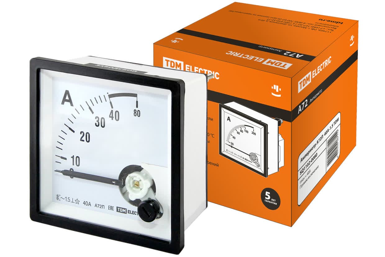 Амперметр А72П  40А-1,5 TDM