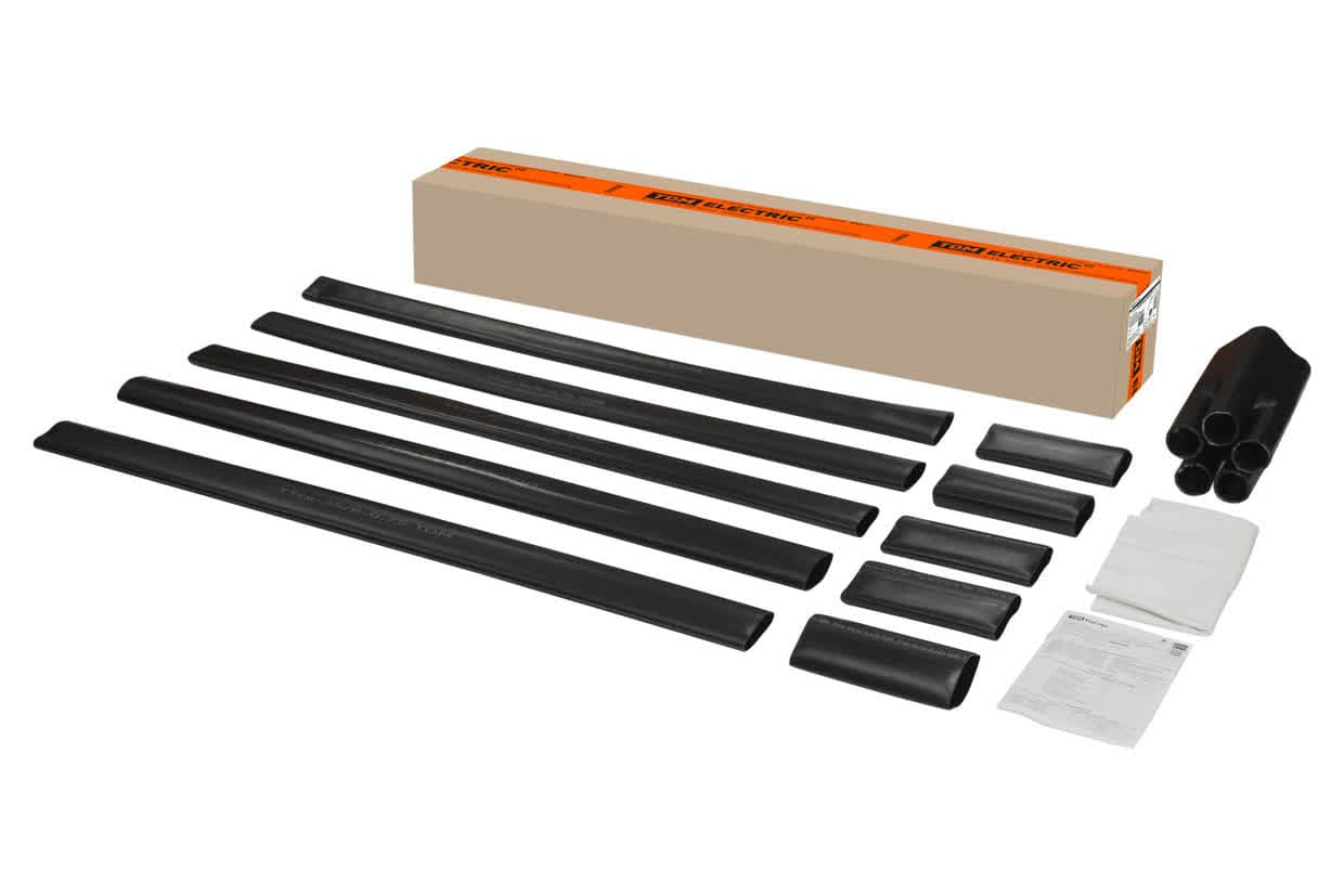 Муфта кабельная термоусаживаемая концевая, внутренней и наружной установки 150-240 кв.мм, 1кВ, ПВХ/СПЭ без брони, без наконечников 5ПКВНтп1-150/240-БН TDM