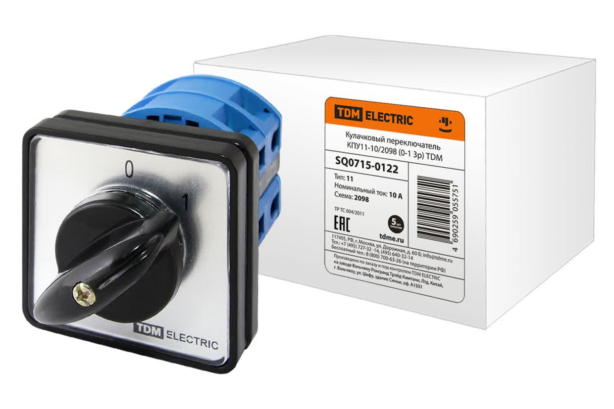 Кулачковый переключатель КПУ11-10/2098 (0-1 3р) TDM