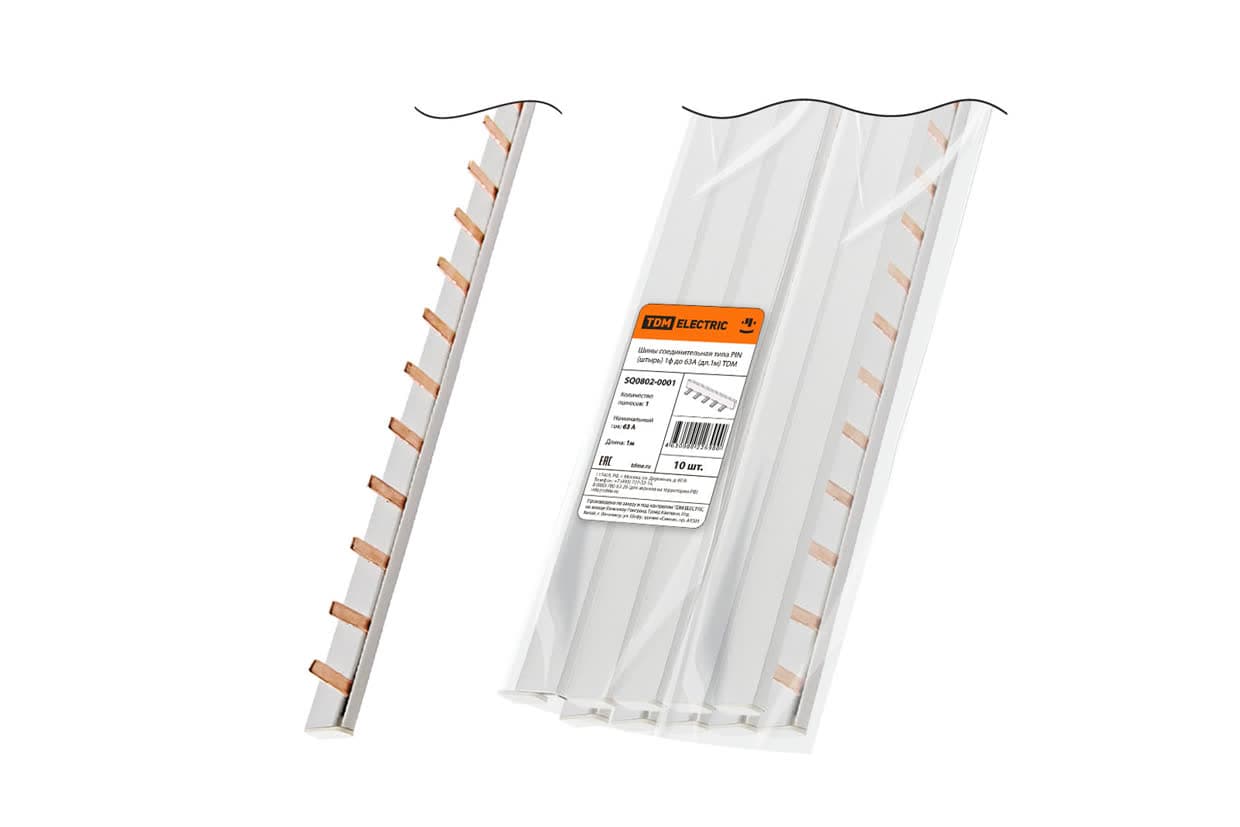 Шины соединительная типа PIN (штырь) 1ф до 63А (дл.1м) TDM