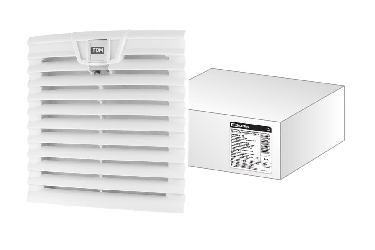 Вентилятор с фильтром универсальный ВФУ 138/100 м3/час 230В 21Вт IP54 TDM