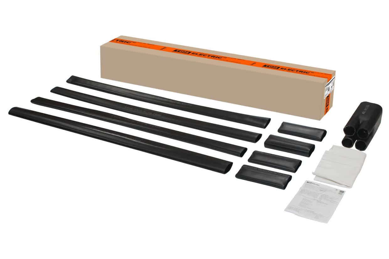 Муфта кабельная термоусаживаемая концевая, внутренней и наружной установки 150-240 кв.мм, 1кВ, ПВХ/СПЭ без брони, без наконечников 4ПКВНтп1-150/240-БН TDM