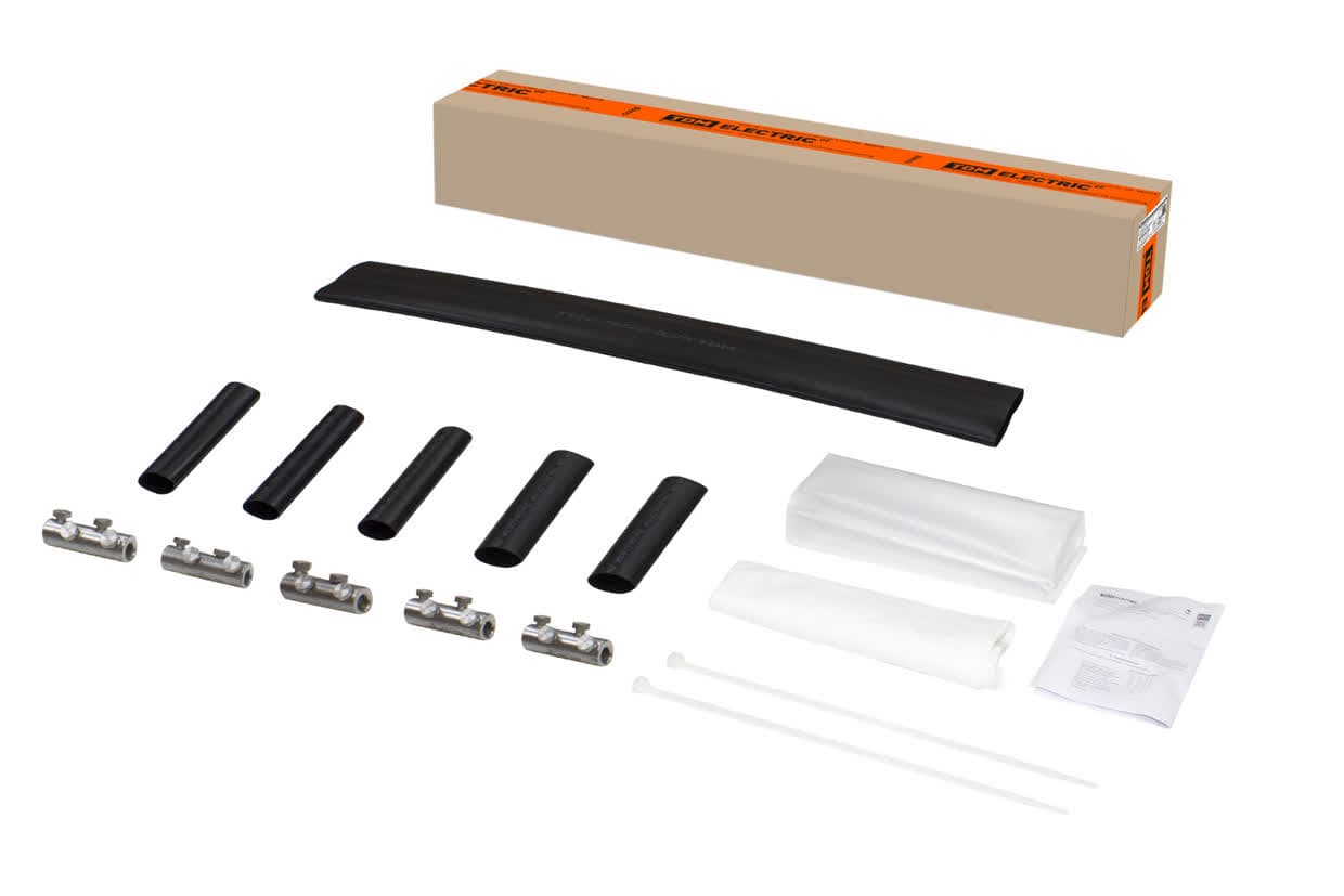 Муфта кабельная термоусаживаемая соединительная 25-50 кв.мм, 1кВ, ПВХ/СПЭ без брони, с соединителями 5ПСт1-25/50-Б TDM