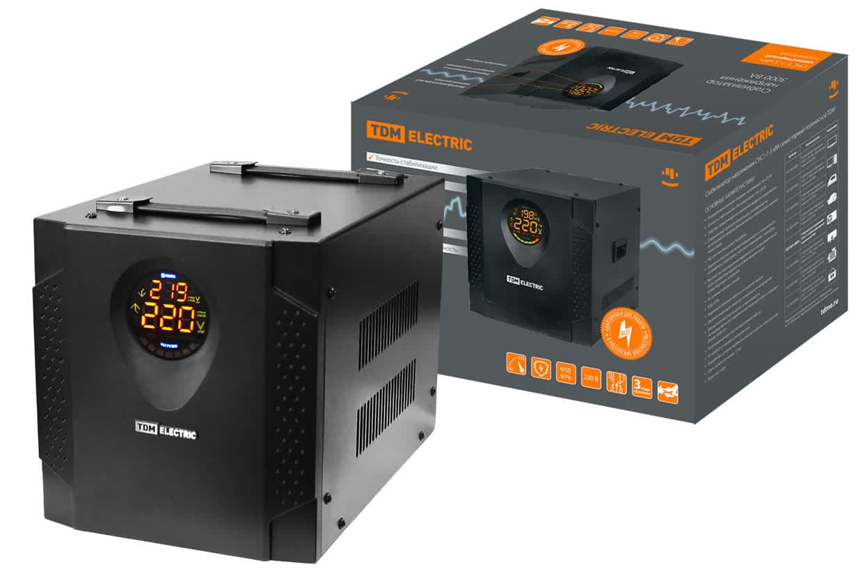 Стабилизатор напряжения СНС1-1-3 кВА симисторный переносной TDM