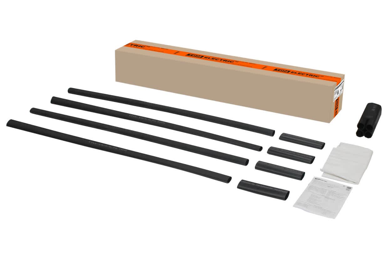 Муфта кабельная термоусаживаемая концевая, внутренней и наружной установки 25-50 кв.мм, 1кВ, ПВХ/СПЭ без брони, без наконечников 4ПКВНтп1-25/50-БН TDM