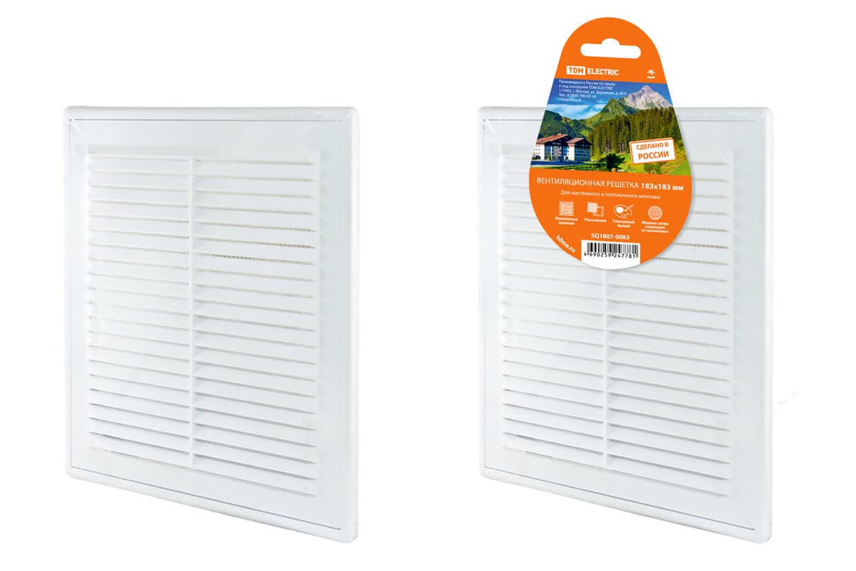 Решетка разъемная с москитной сеткой, белая, 183х253 TDM