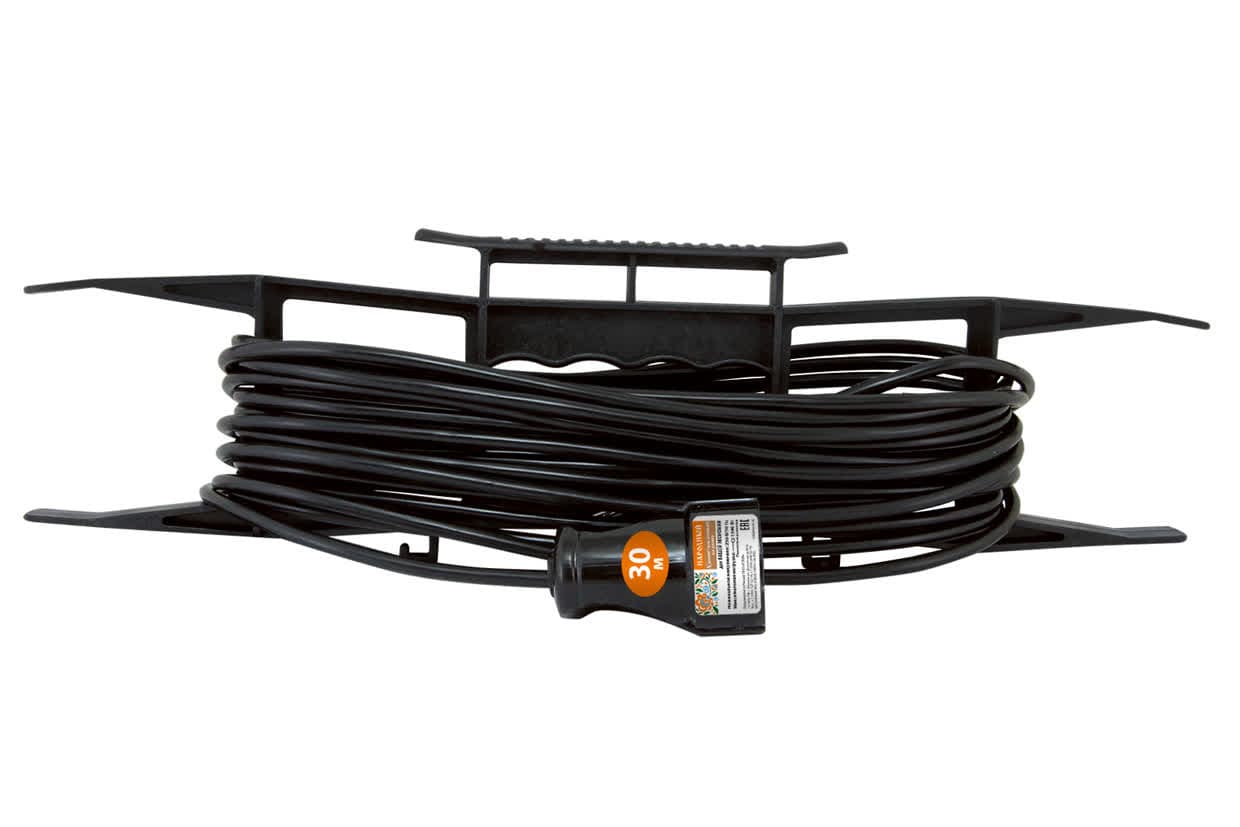 Удлинитель-шнур на рамке силовой народный ПВС 1300 Вт б/з, 30м, штепс. гнездо У-11002 (Ун 110 0001)