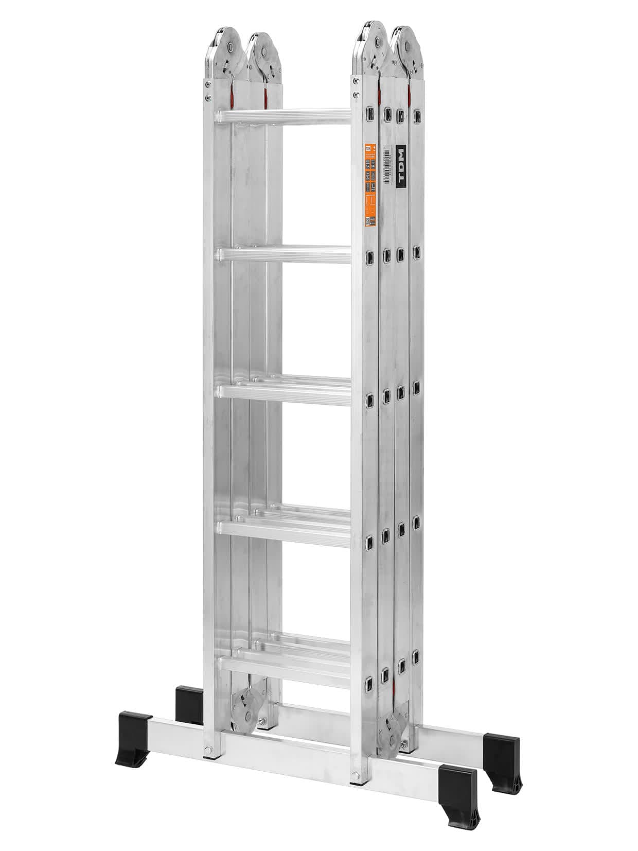 Лестница-трансформер алюминиевая ЛТА4х5, 4 секции по 5 ступеней, h=540/260/142 см, 13,2 кг TDM