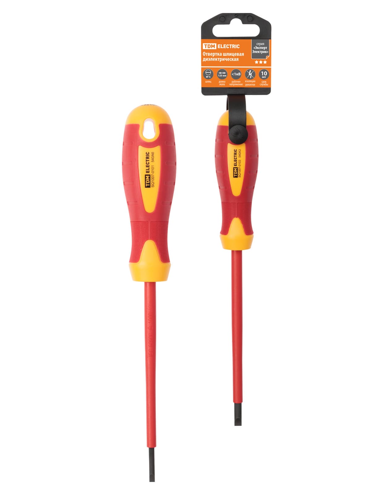Отвертка шлицевая диэлектрическая тип SL3x100, серия «ЭкспертЭлектрик» TDM