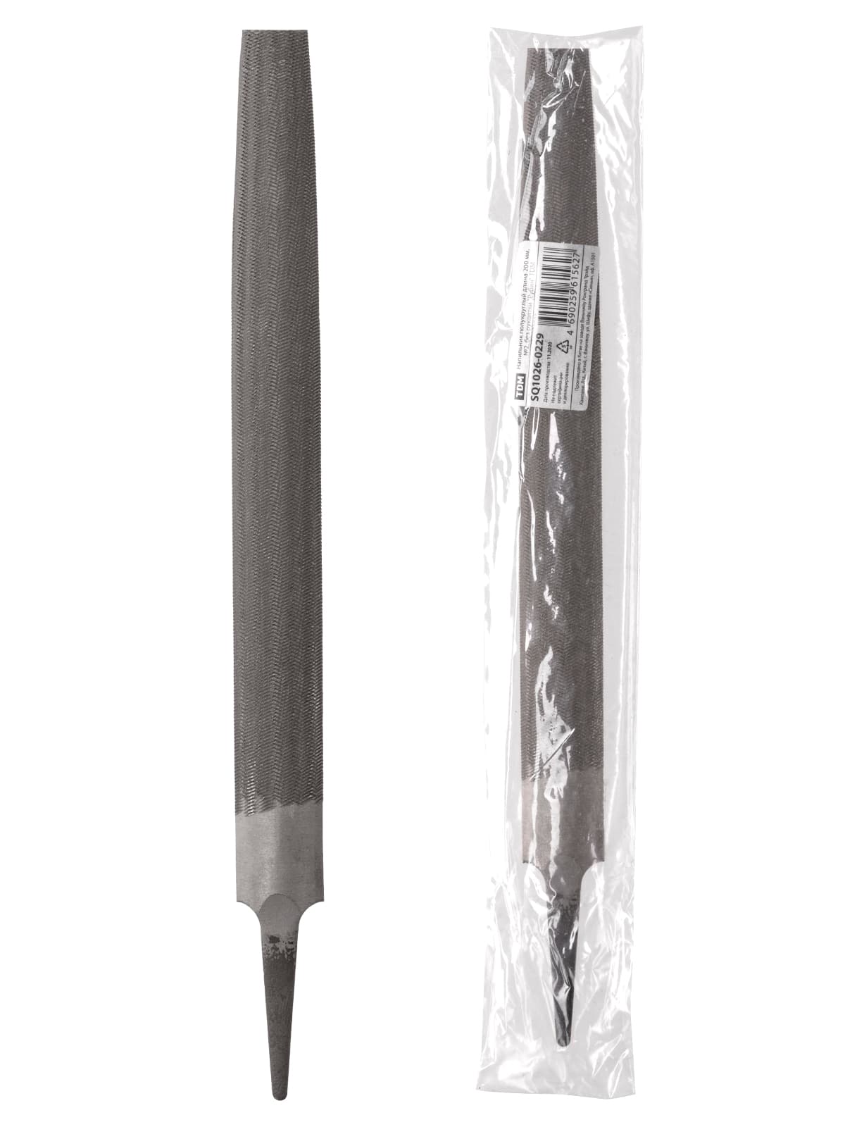 Напильник полукруглый длина 200 мм, №2, без рукоятки "Рубин" TDM