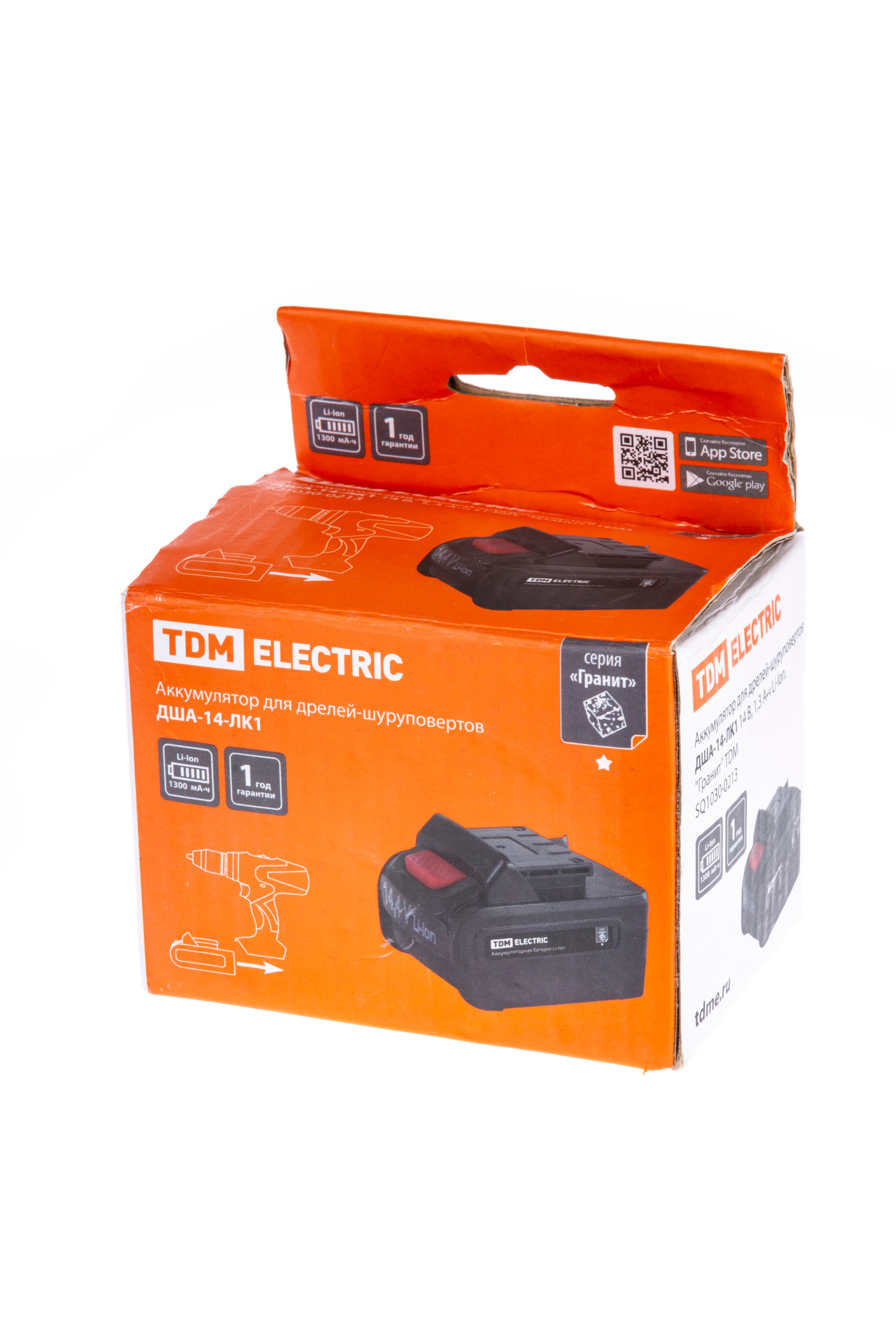 Аккумулятор для дрелей-шуруповертов ДША-14-ЛK1 14 В, 1,3 А*ч Li-Ion, "Гранит" TDM