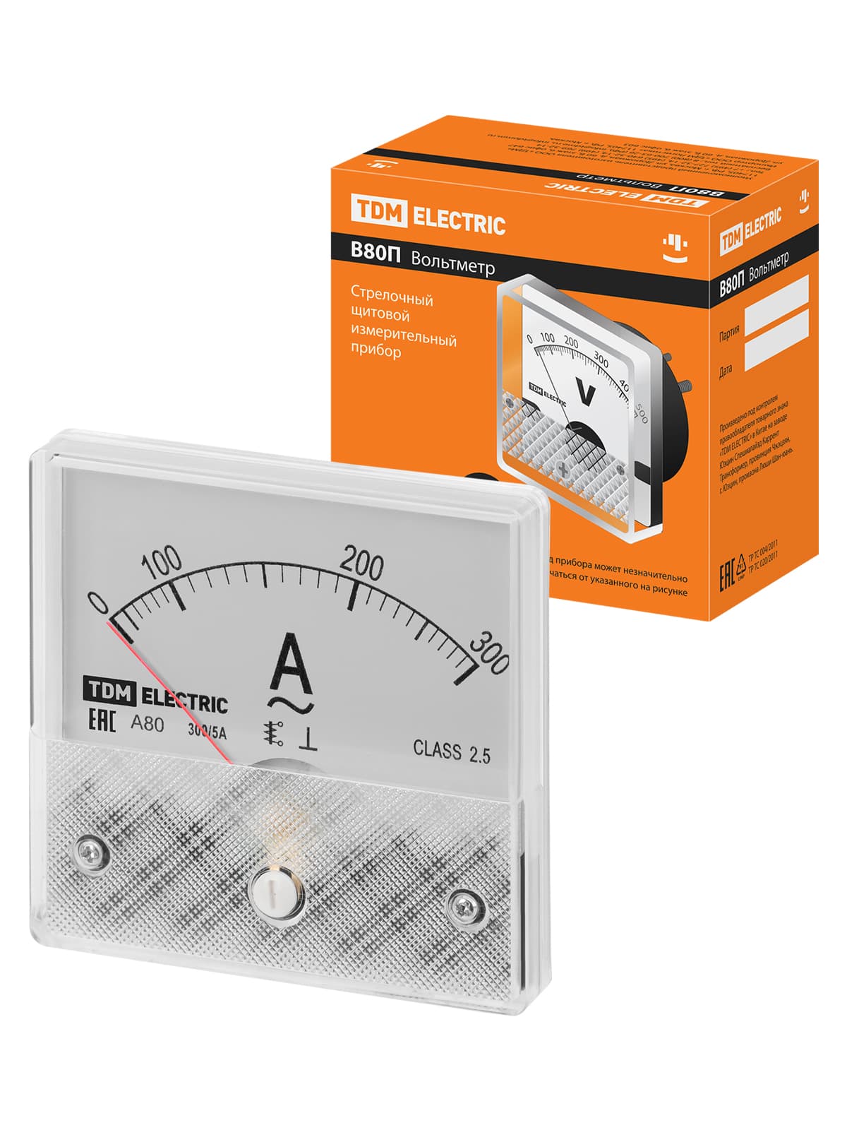 Амперметр А80 300А/5А-2,5, трансформаторного включения, (поверенный), TDM