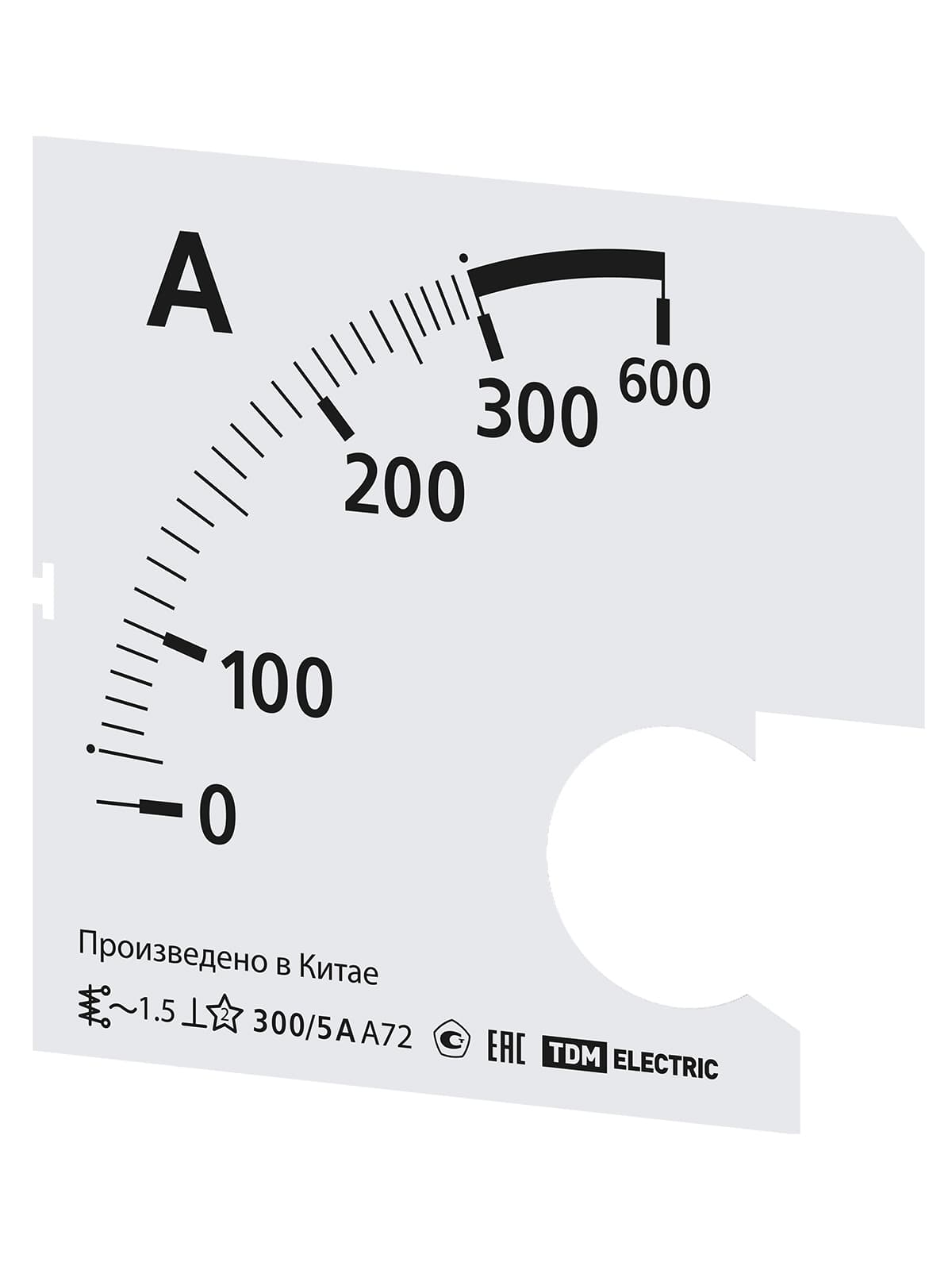 Шкала Ш72  300/5А-1,5 (для А72 Х/5А) TDM