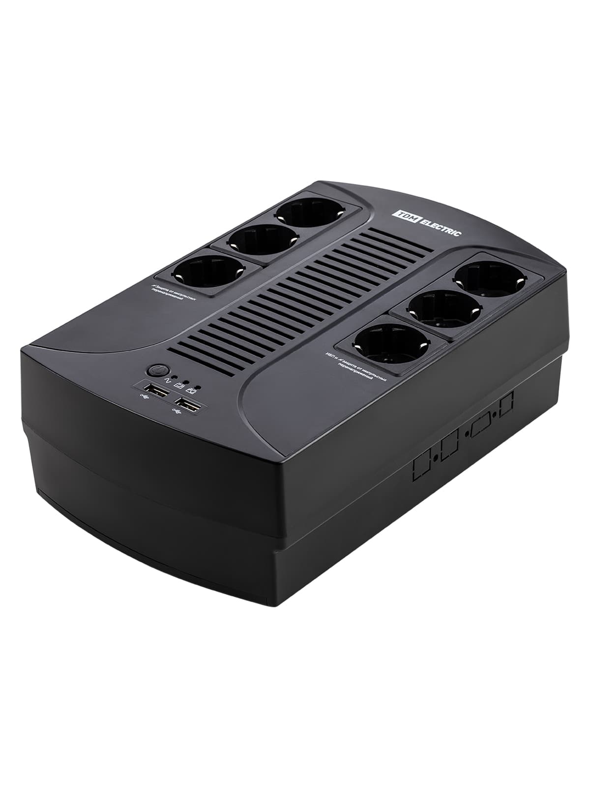 Источник бесперебойного питания ИБП 850 ВА 6 розеток +2USB TDM