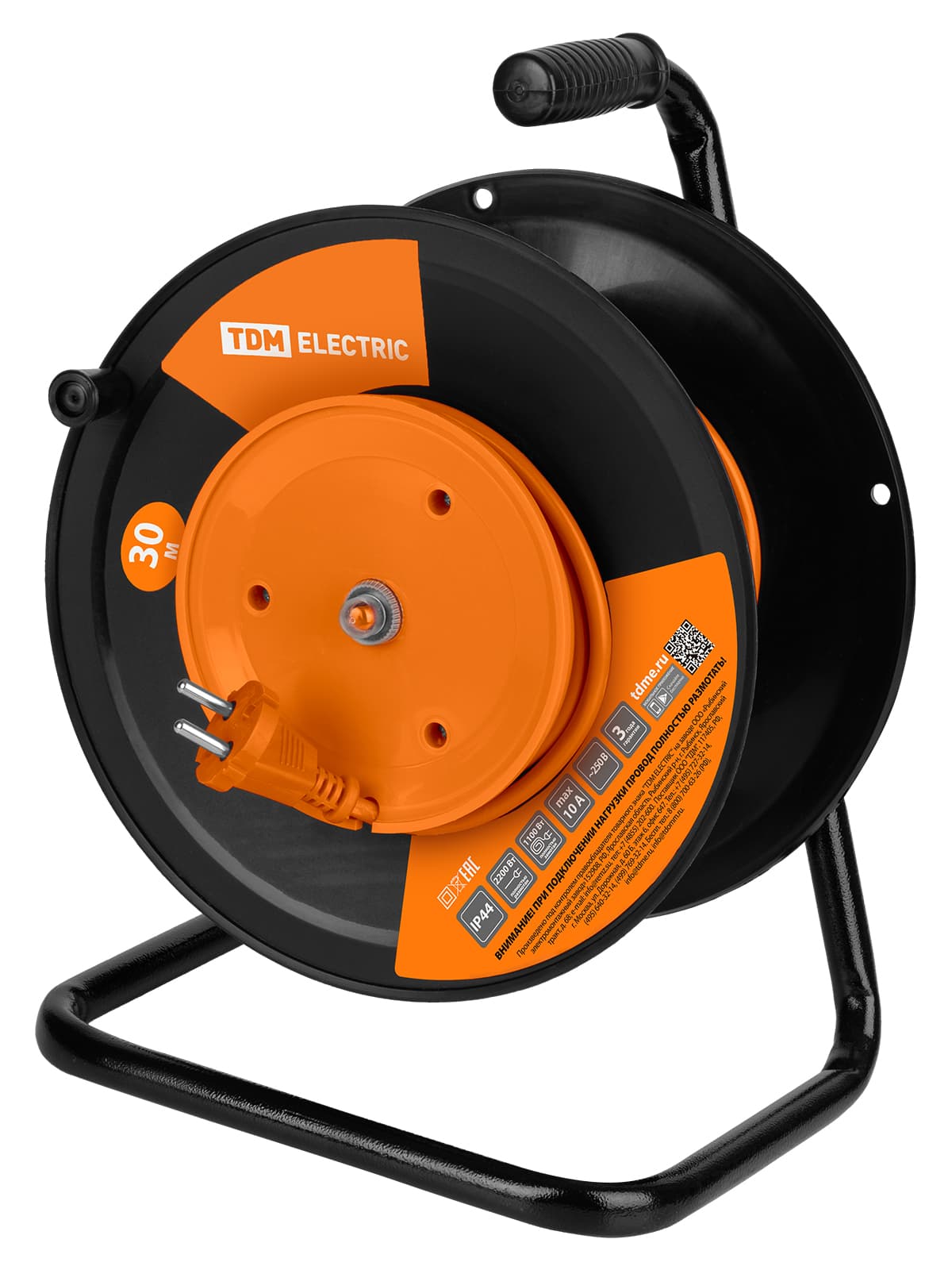 Удлинитель силовой УК10-001 TDM (штепс. гнездо/30м ПВС 2х1,0) УС-12083 (УС 120 1100)