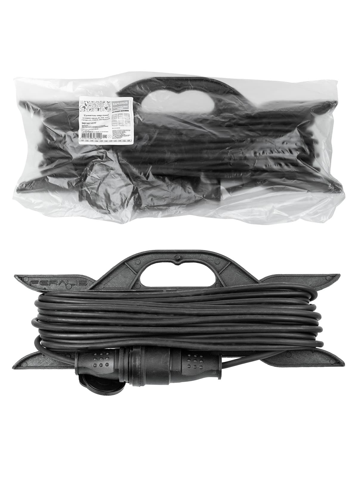 Удлинитель-шнур силовой на рамке, каучук, КГ, IP44, штепс. гнездо с/з, 3500 Вт, 20 м Народный У1-12048 (Ун1 130 0001)