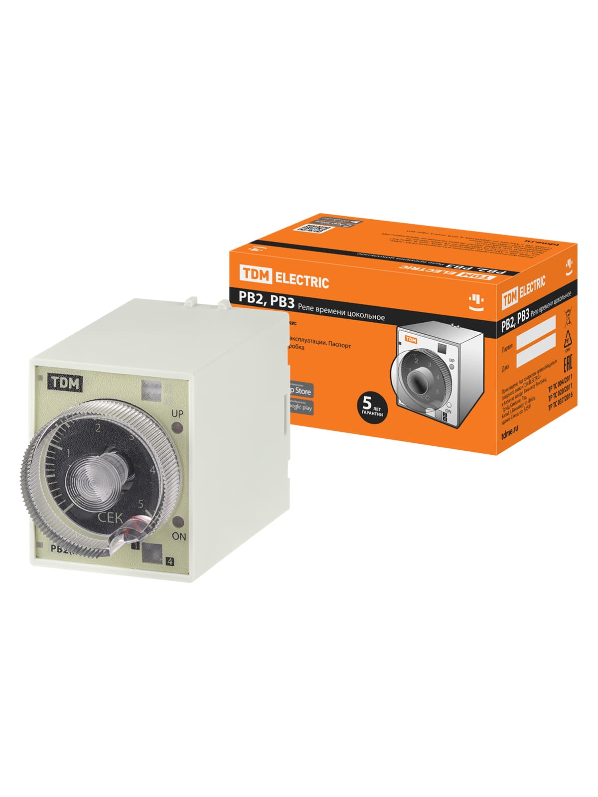 Реле времени 4-диапазоннное 24-230В  цокольное РВ3A-0,5сек/3мин-5A-24/230В-8Ц TDM