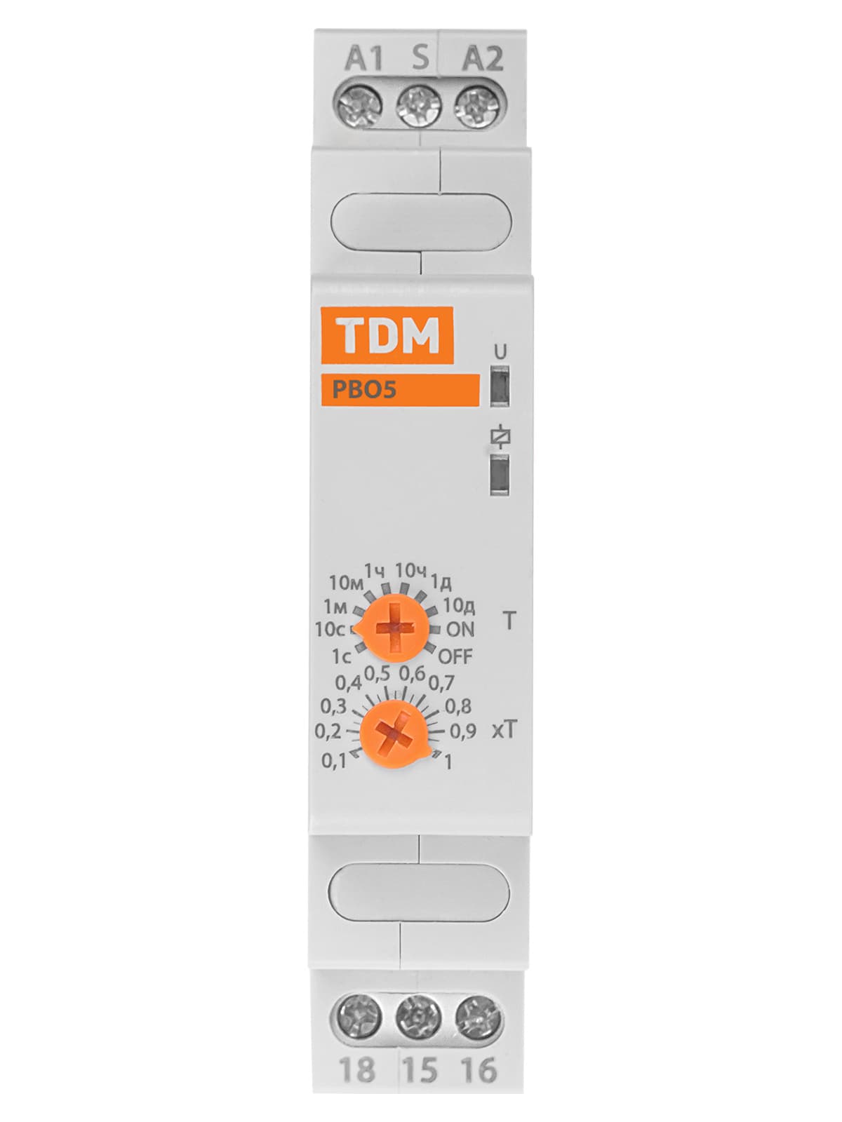 Реле времени РВО5-ВЫКС-0,1с/10дн-8А-230В-DIN (зад.выкл.-упр.сигн., 0,1с-10дн, 230В AC) TDM