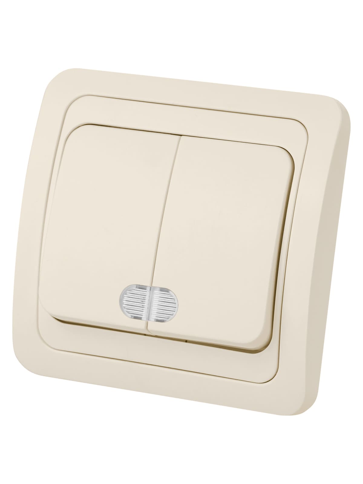 Выключатель 2-кл. с подсветкой 10А сл. кость "Валдай" TDM