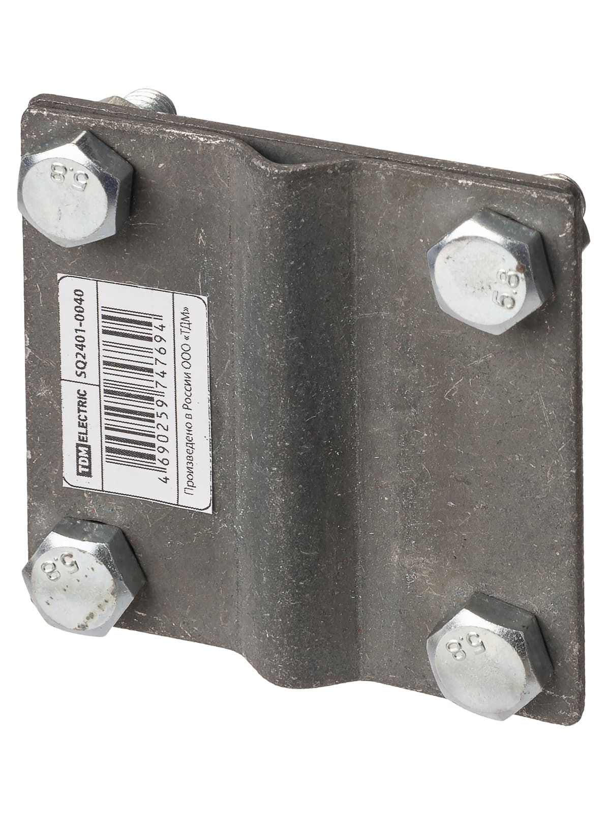 Зажим соединительный 4-х болтовой полоса-прут, полоса 40х4 - прут Ø6-10 мм, термодиффузия (упак. 1 шт.) TDM