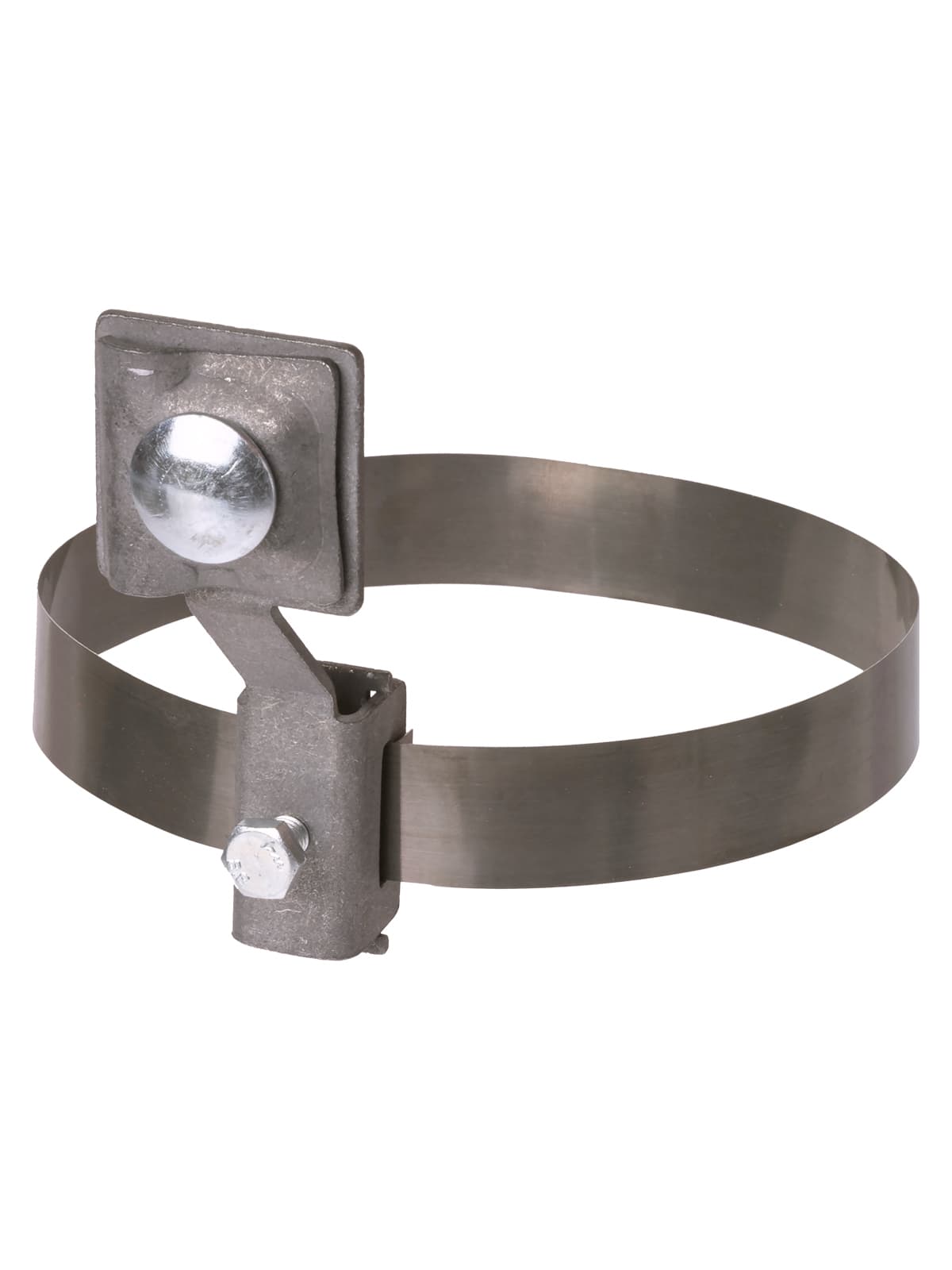 Держатель хомут Ø10-160 мм нержавеющая сталь, с выносом для прута Ø6-10 мм, стальной зажим (упак. 1 шт.) TDM