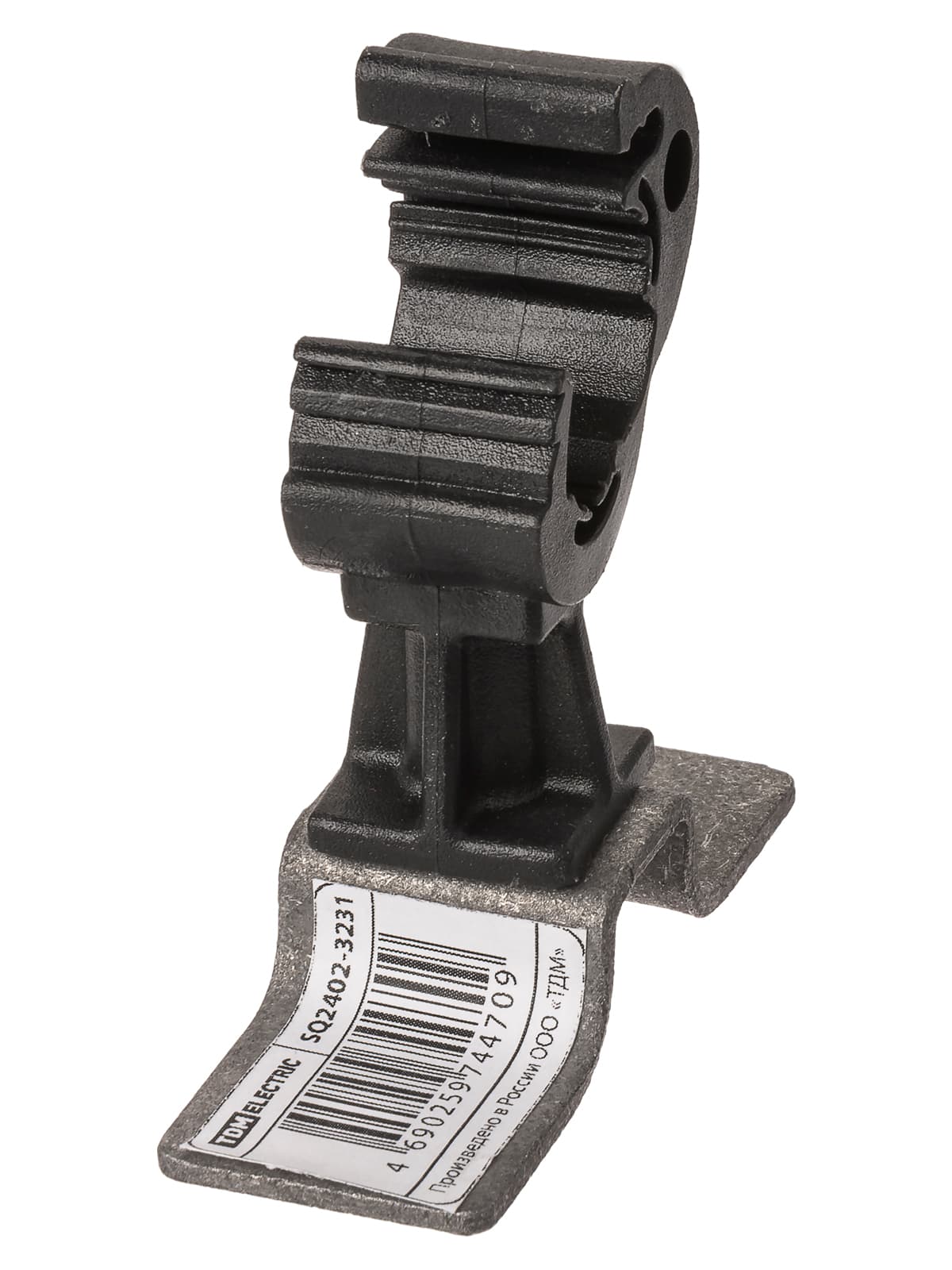 Держатель для гориз. и верт. поверхностей, полимерный фиксатор с защелкой для прута Ø8-10 мм, высота 45 мм, гор. цинк. (упак. 1 шт.) TDM