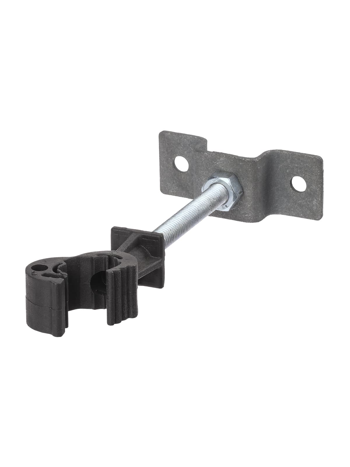 Держатель для гориз. и верт. поверхностей, полимерный фиксатор с защелкой для прута Ø8-10 мм, высота со шпилькой 100 мм, гор. цинк. (упак. 1 шт.) TDM