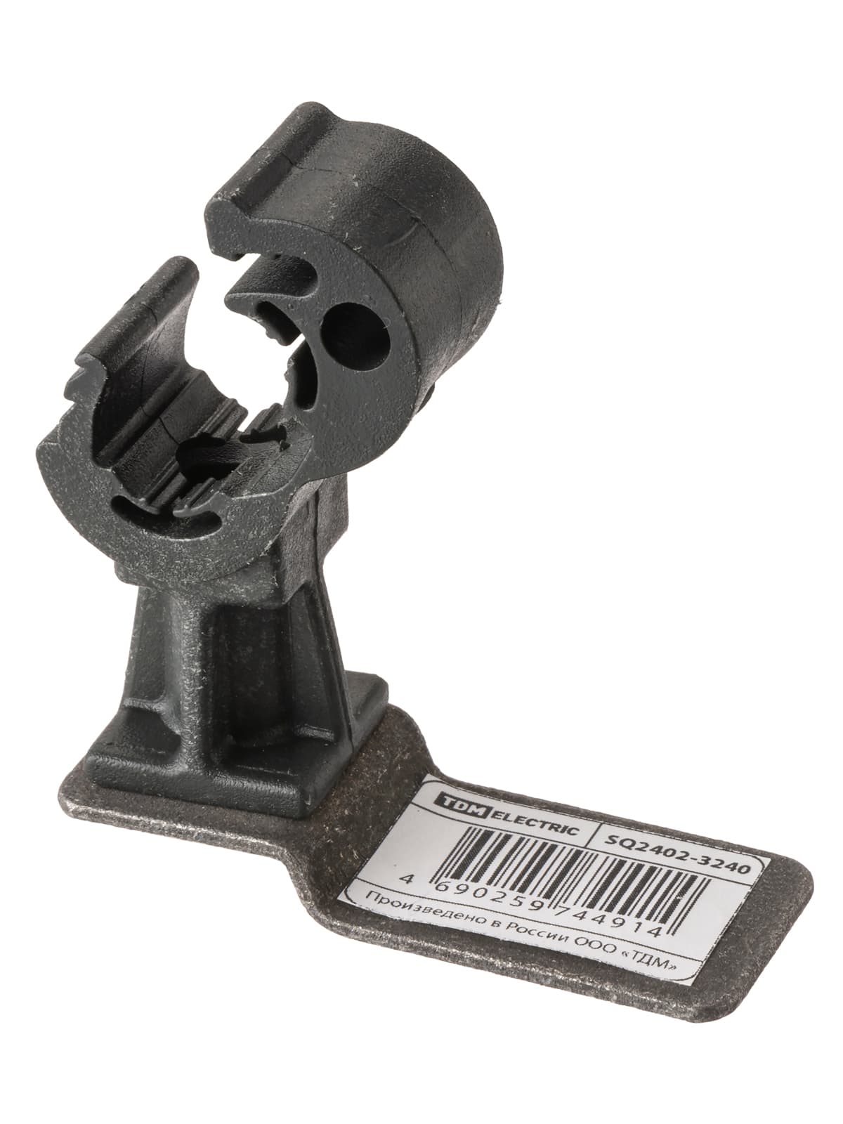 Держатель под черепицу  полимерный фиксатор с защелкой для прута Ø8-10 мм, основание 58 мм, гор. цинк. (упак. 1 шт.) TDM