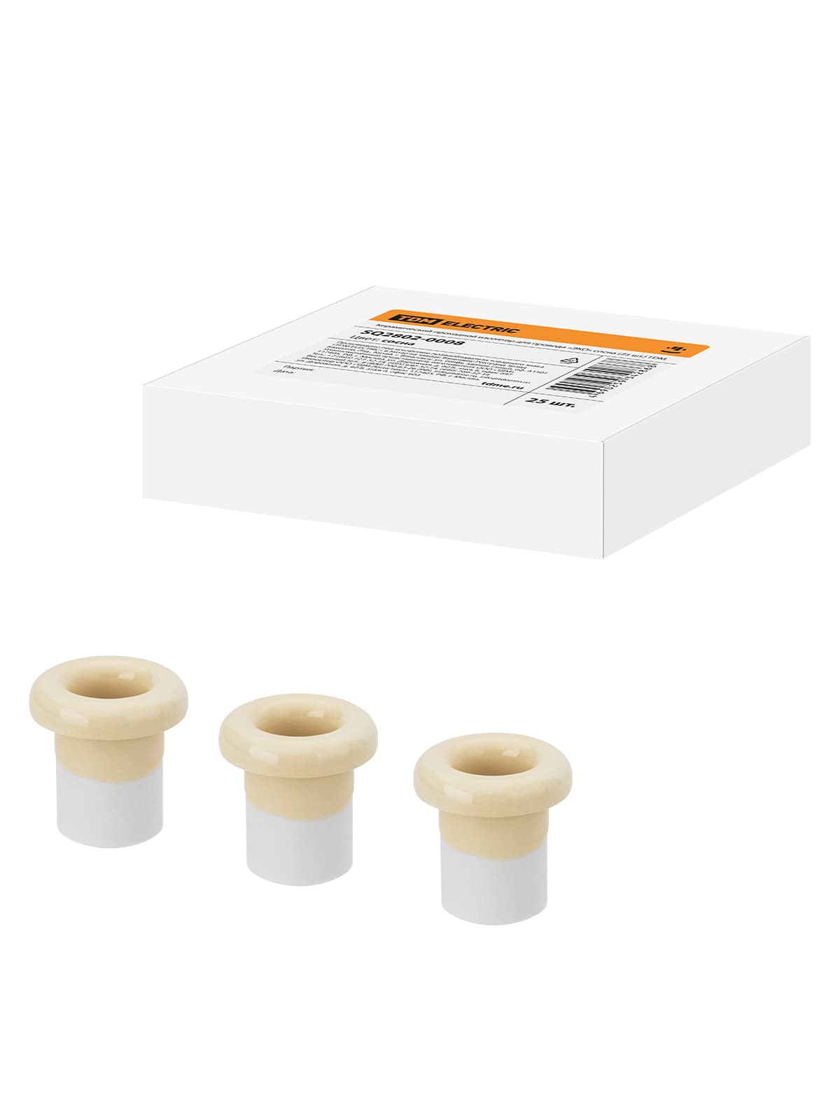 Керамический проходной изолятор для провода «ЭКО» сосна (25шт) TDM