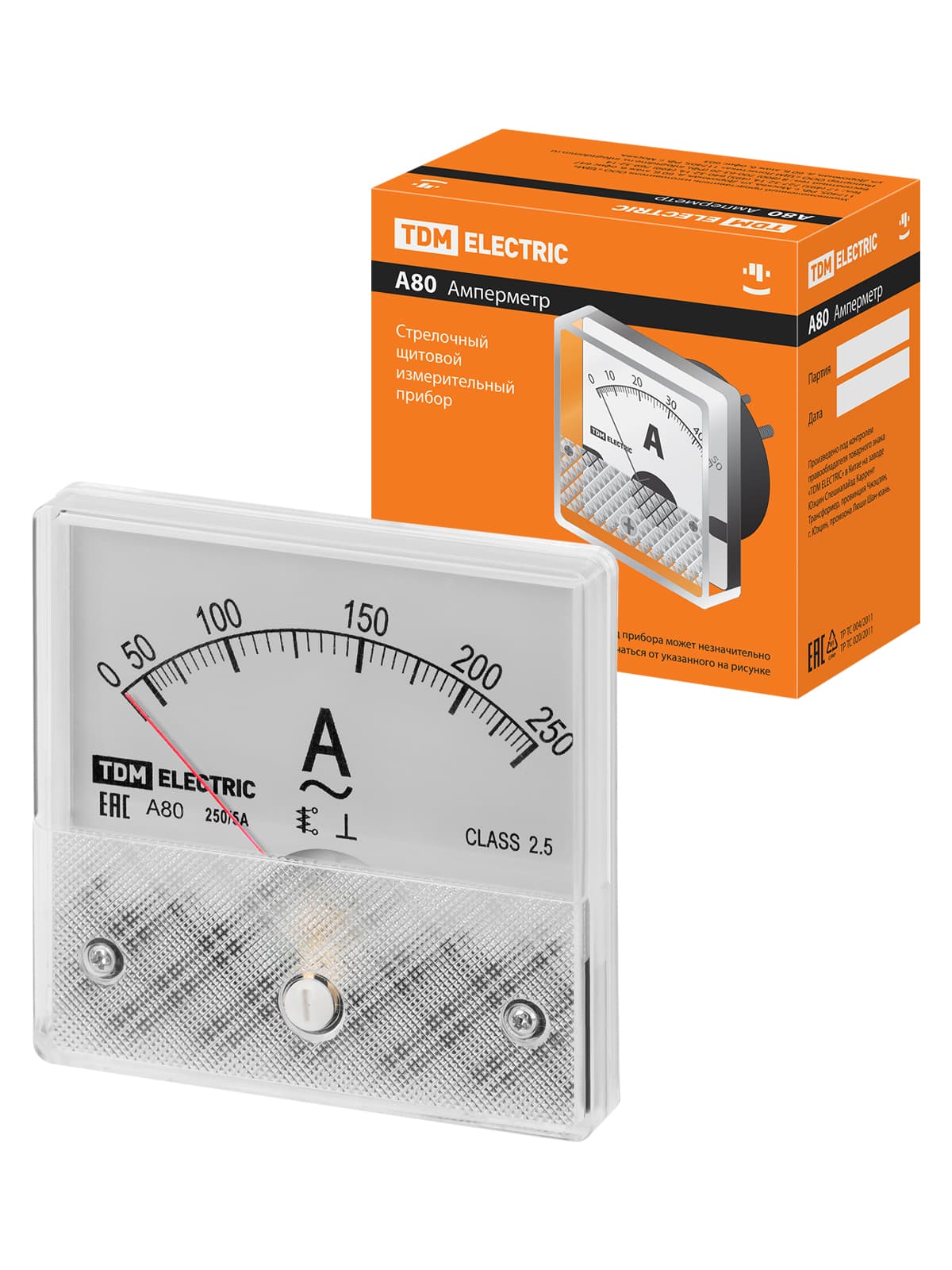 Амперметр А80 250А/5А-2,5, трансформаторного включения, (поверенный), TDM
