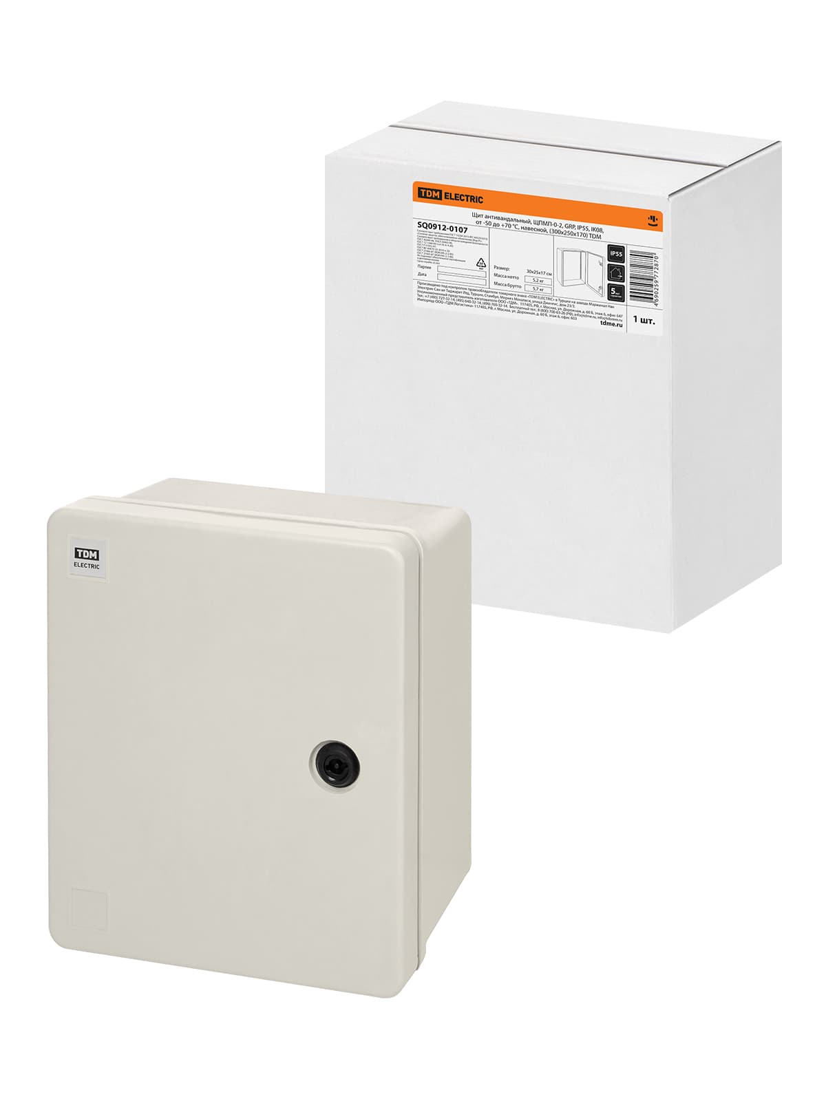 Щит антивандальный, ЩПМП-0-2, GRP, IP55, IK08, от -50 до +70 °С, навесной, (300х250х170) TDM