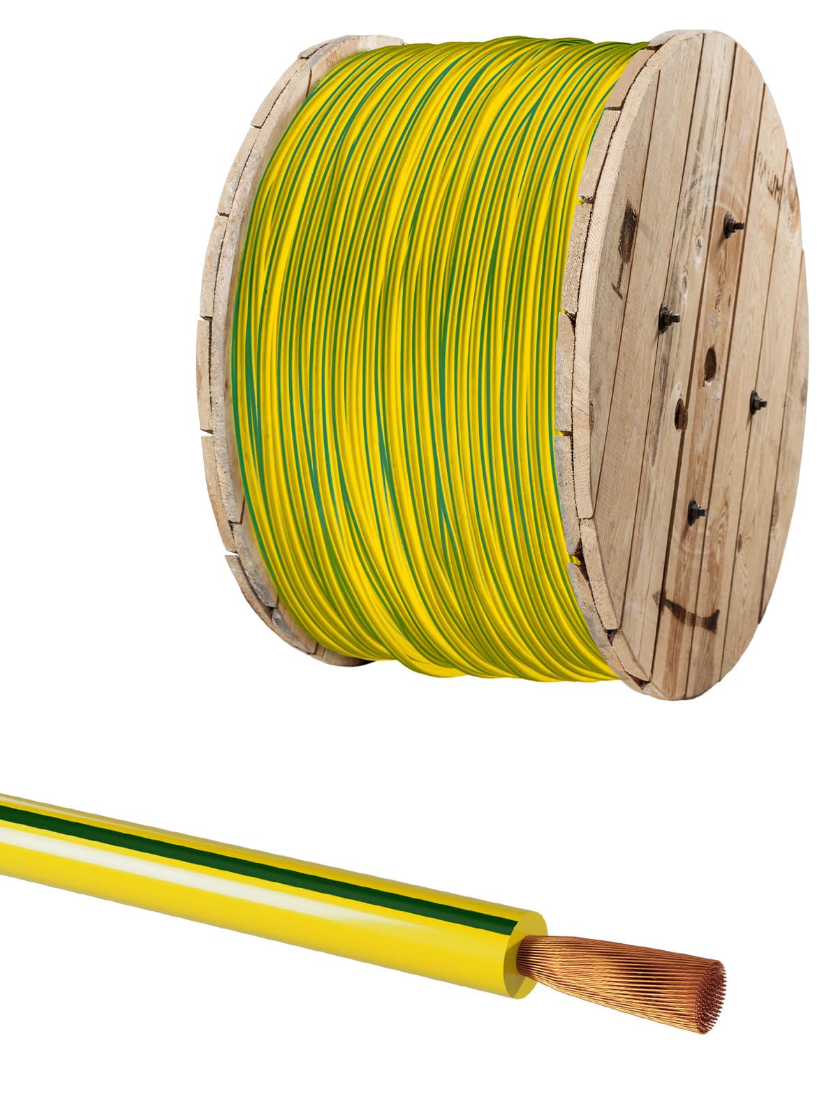 Провод ПуГВнг(А)-LS 1х35,0 ГОСТ, желто-зеленый TDM