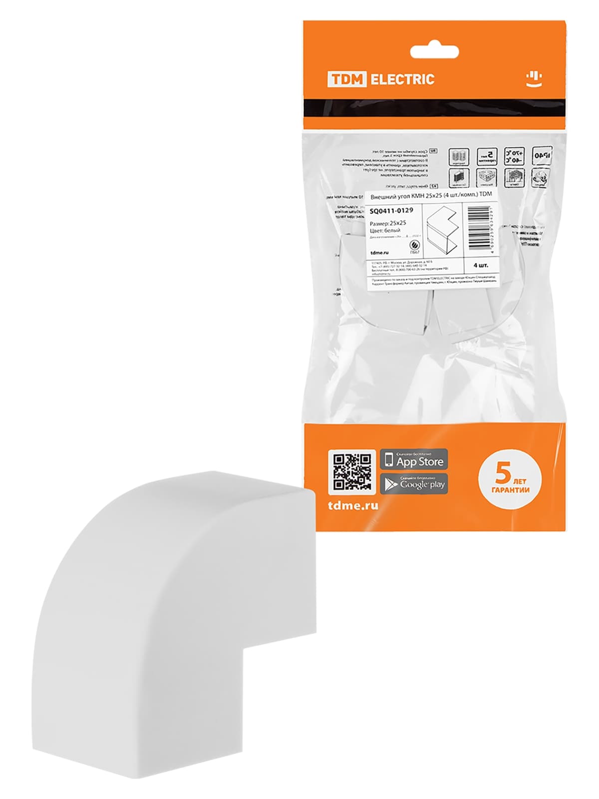 Внешний угол КМН 25х25 (4 шт./комп.) TDM