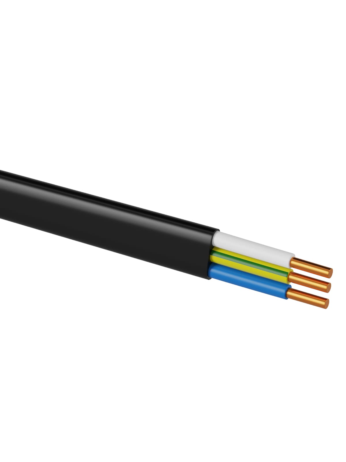 Кабель ВВГ-П нг(А)-LS 3х2,5 ок(N, PE)-0,66 ГОСТ (10м) TDM