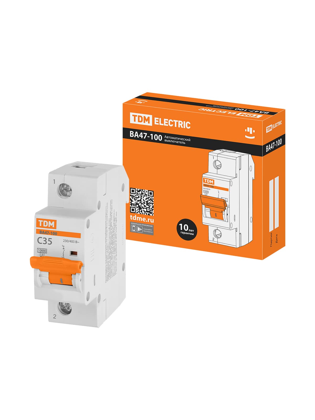 Авт. выкл. ВА47-100 1Р 35А 10кА  х-ка С TDM