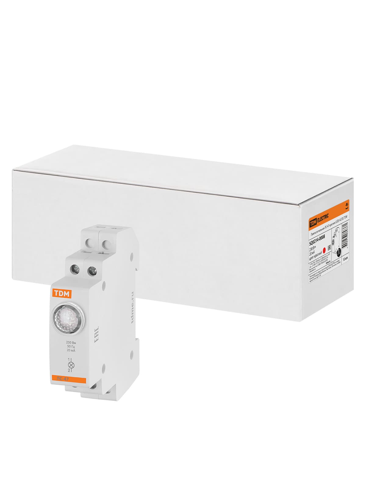 Лампа сигнальная ЛС-47 красная (LED) AC/DC TDM