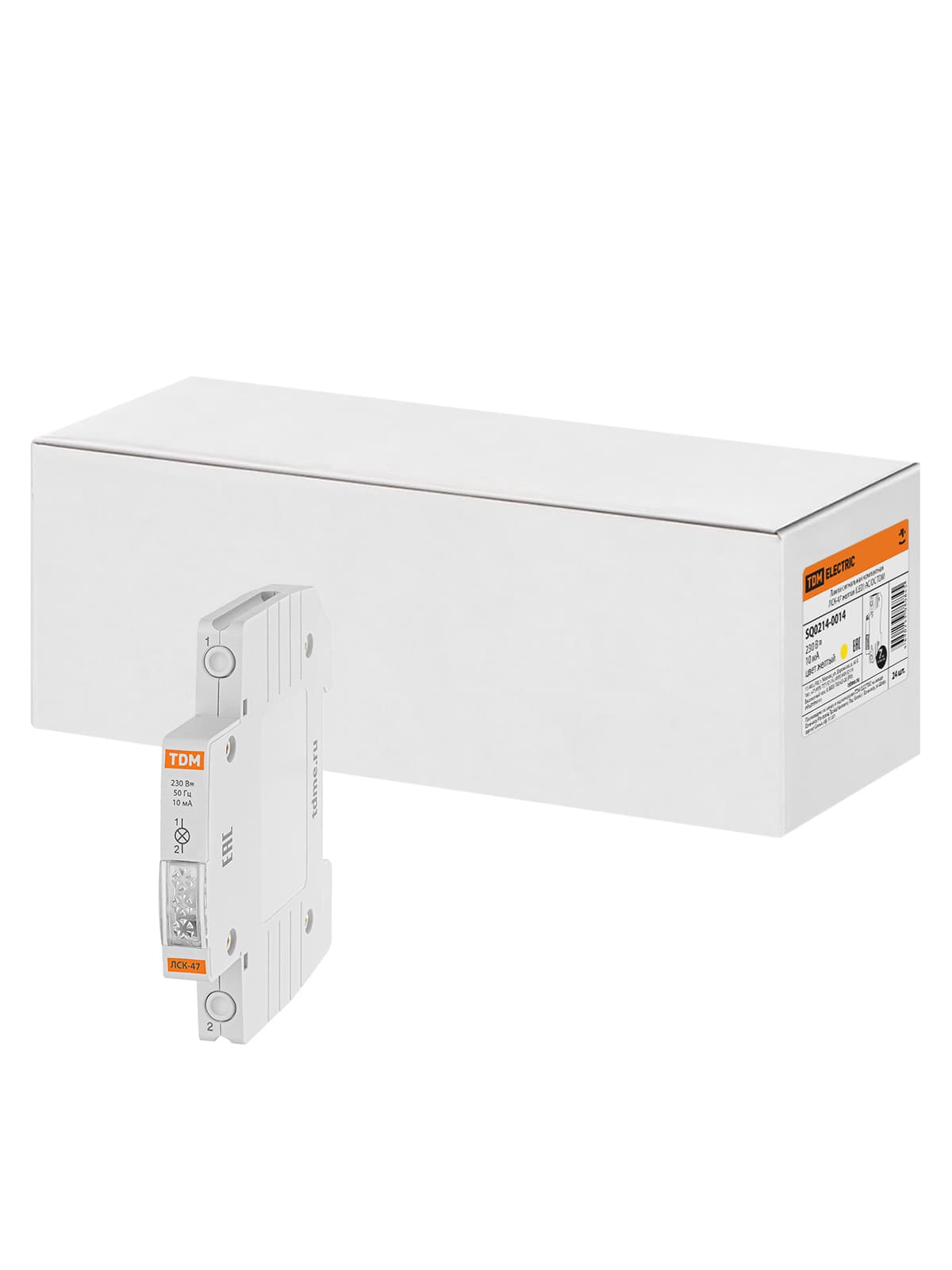 Лампа сигнальная компактная ЛСК-47 желтая (LED) AC/DC TDM