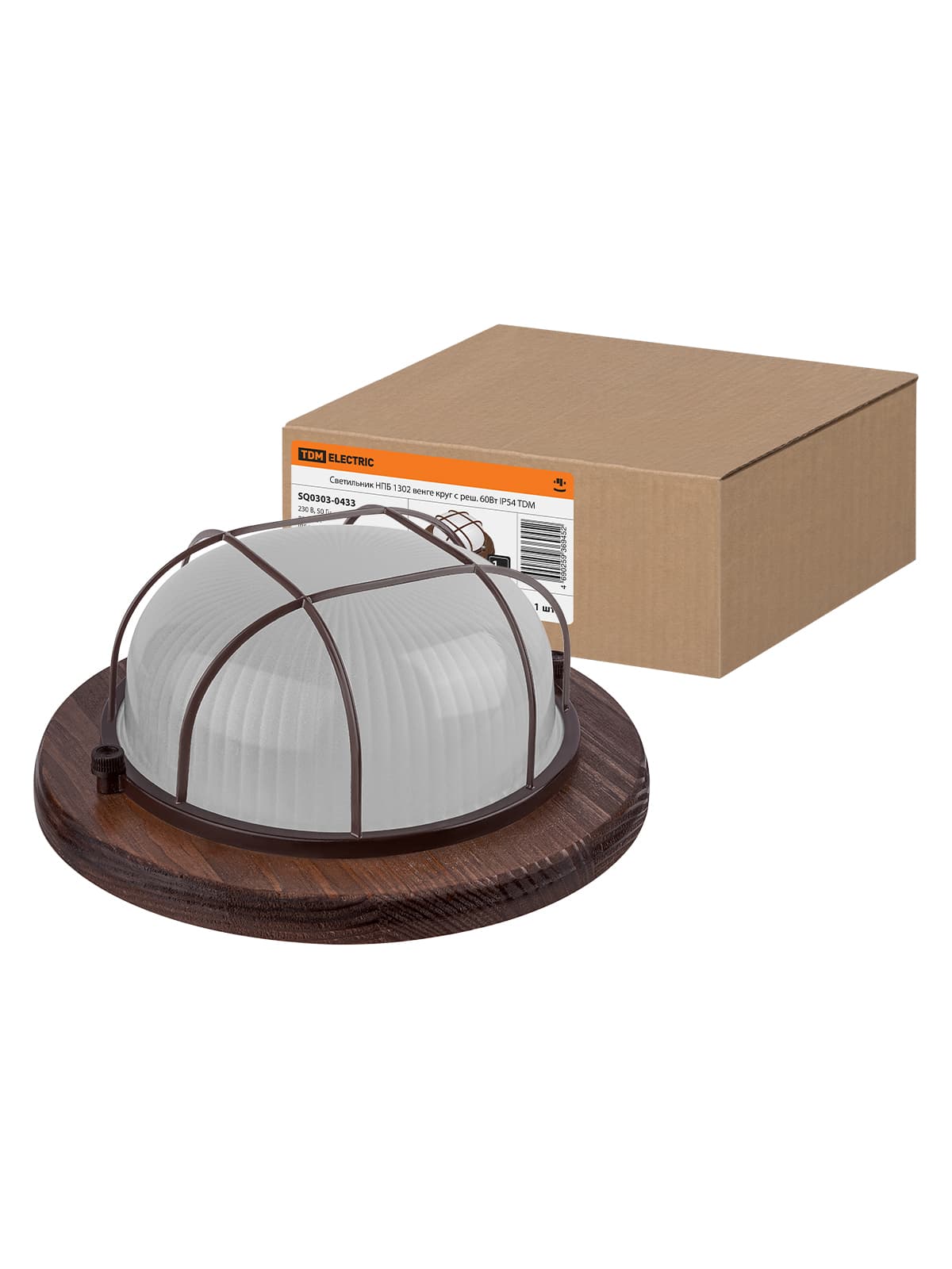 Светильник НПБ1302 венге круг с реш. 60Вт IP54 TDM