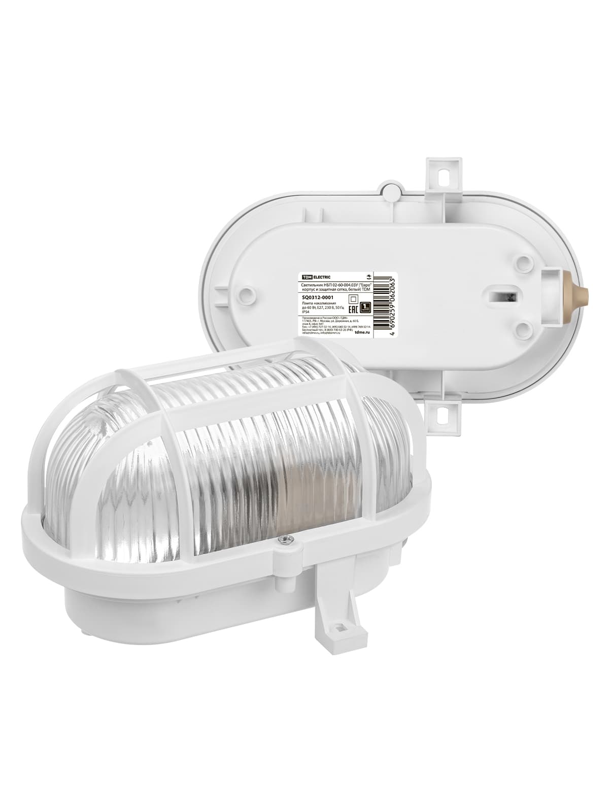 Светильник НБП 02-60-004.03У ("Евро" корпус и защитная сетка, белый) TDM