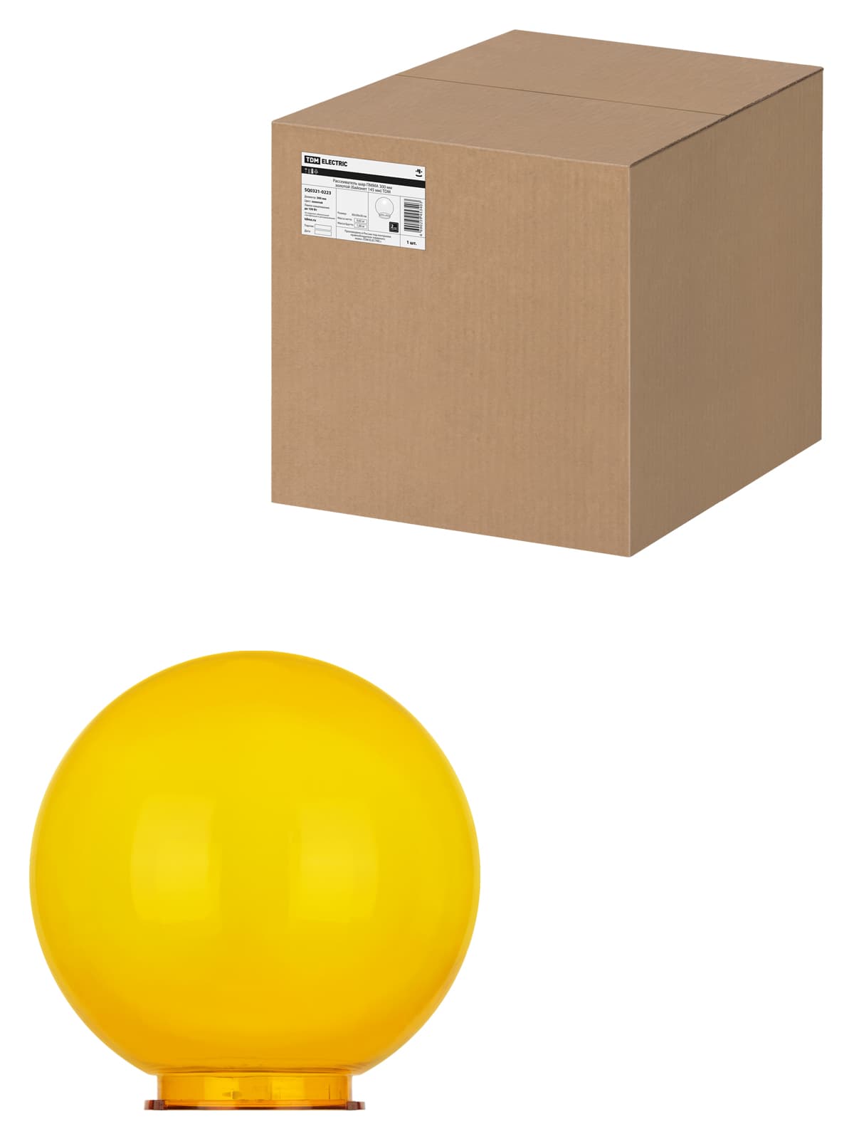 Рассеиватель шар ПММА 300 мм золотой (байонет 145 мм) TDM