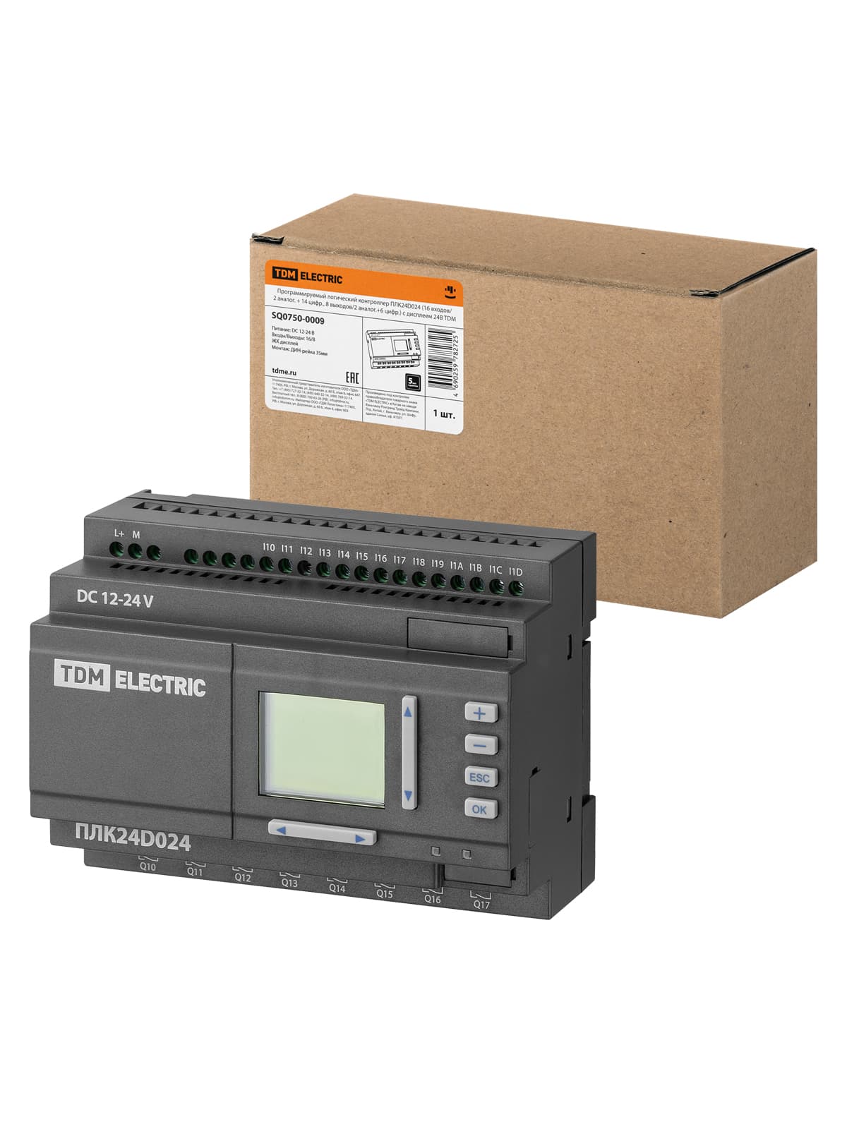 Программируемый логический контроллер ПЛК24D024 (аналоговые выходы 4-20 mA) 24В TDM