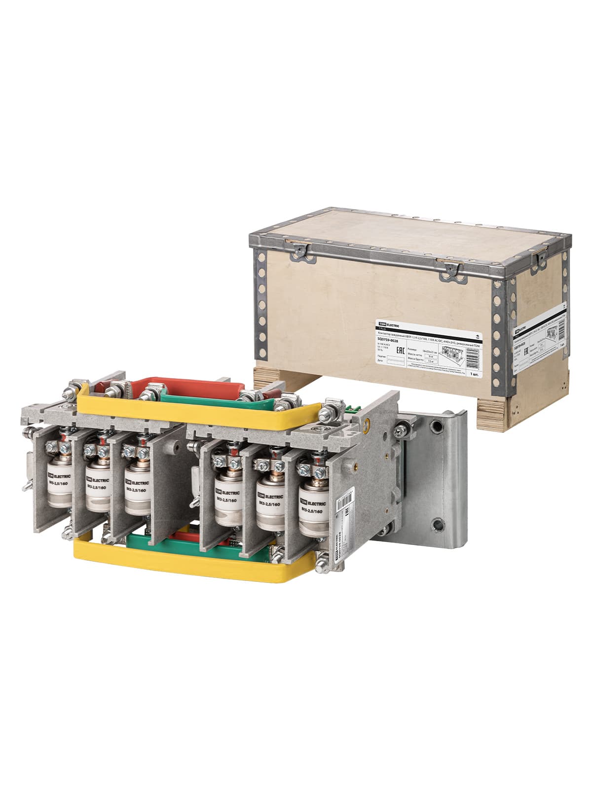 Контактор вакуумный КВТР-1,14-2,5/160, 110В AC/DC, 4НО+2НЗ, реверсивный TDM