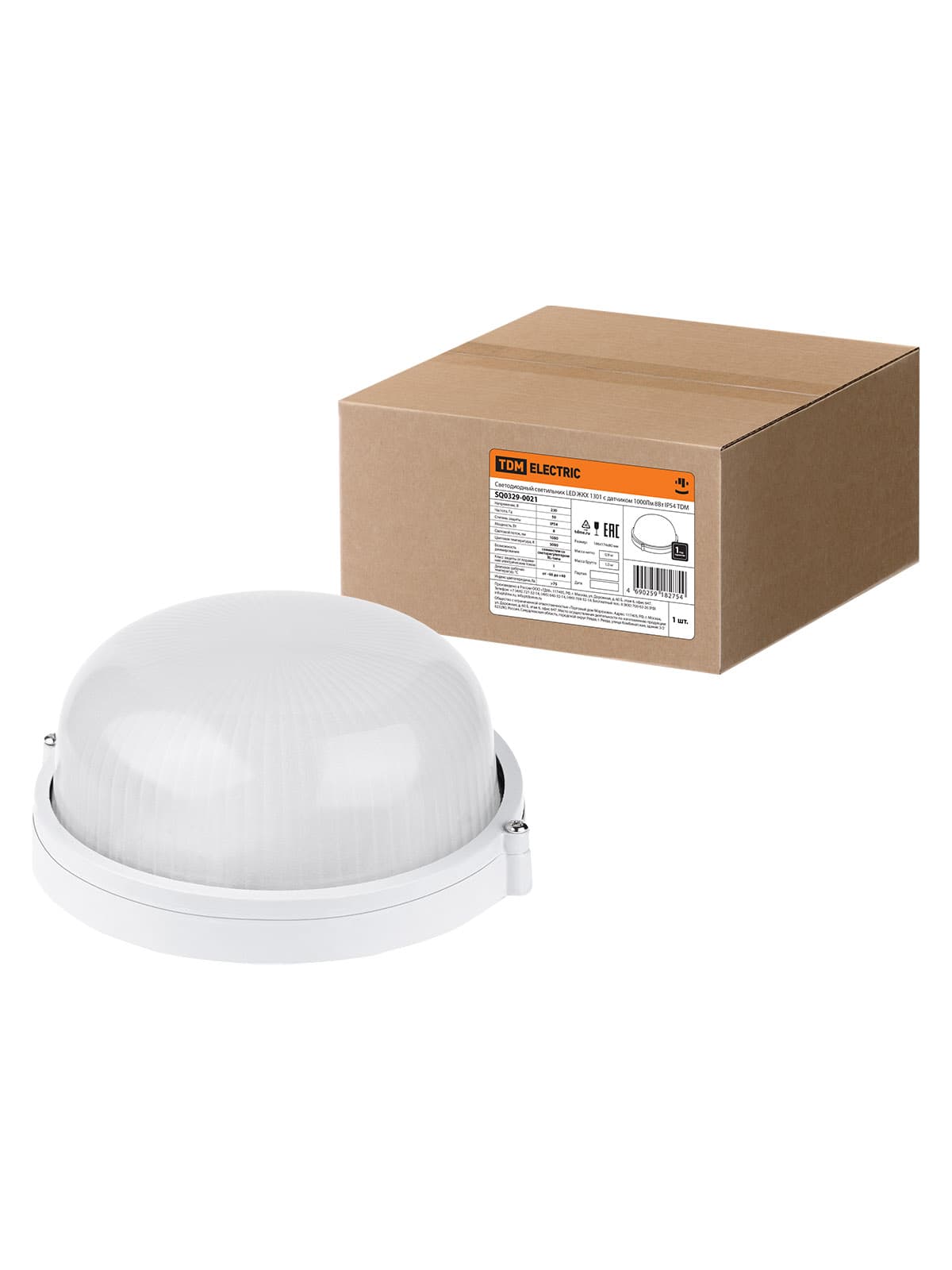 Светодиодный светильник LED ЖКХ 1301 с датчиком 1000Лм 8Вт IP54 TDM