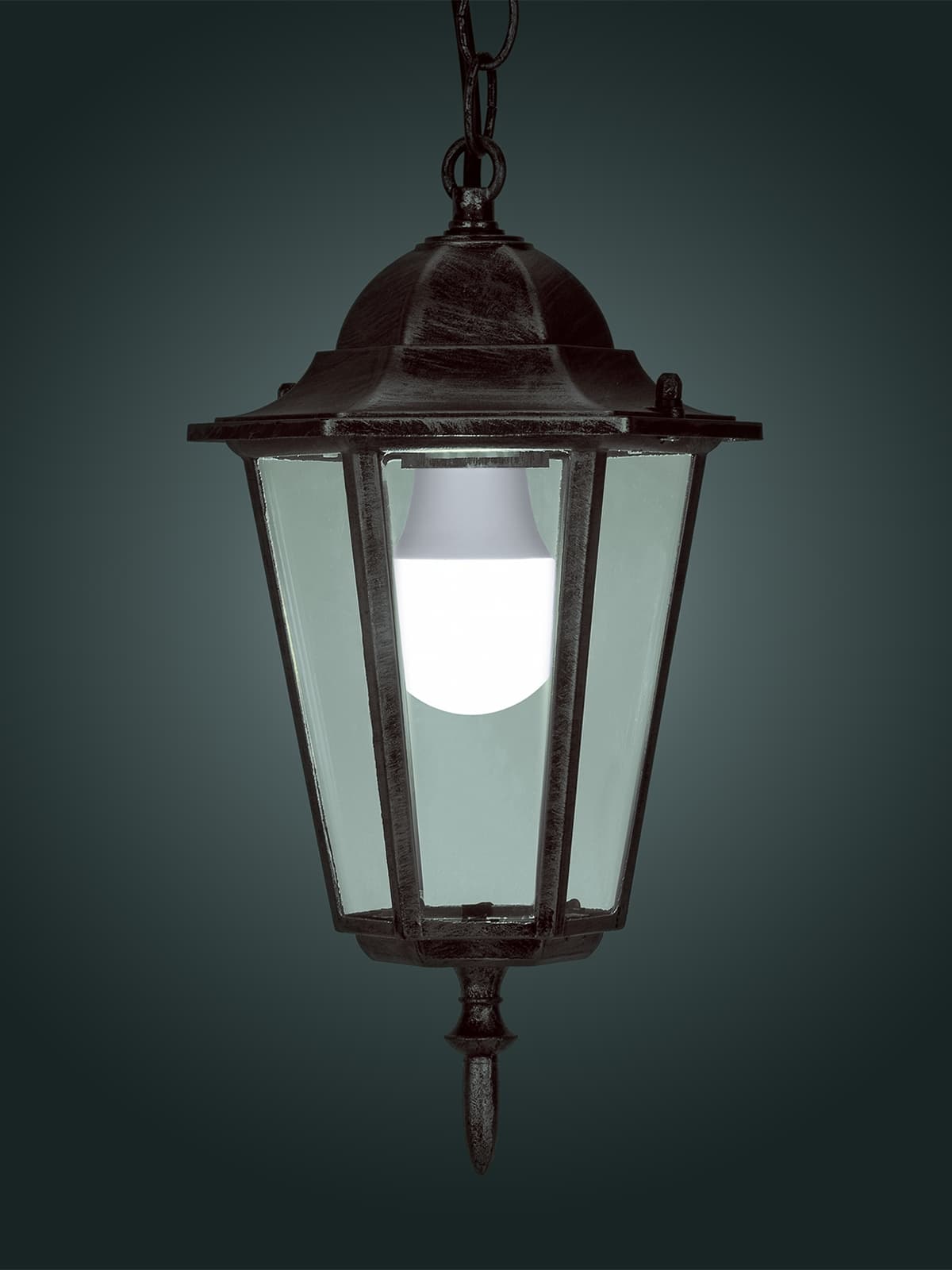 Светильник 6060-15 садово-парковый шестигранник, 60Вт, подвес, бронза TDM