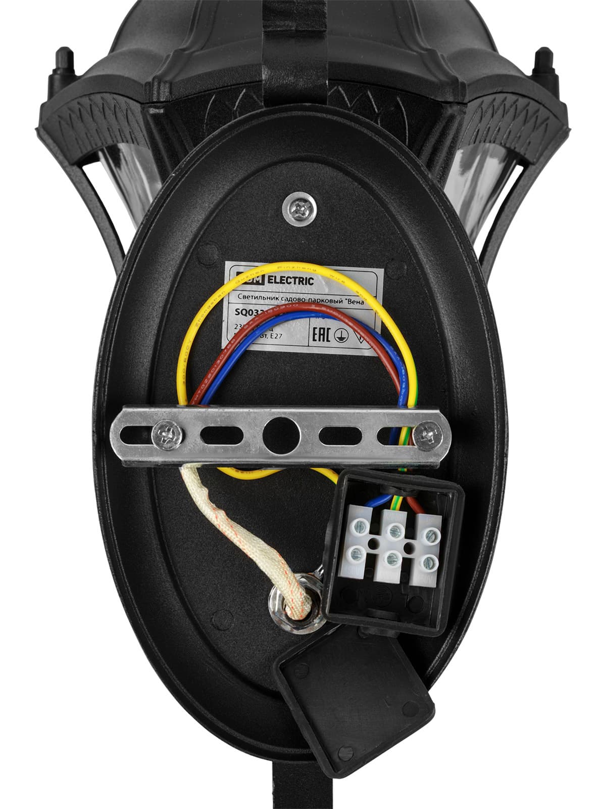 Светильник садово-парковый "Вена" 60 Вт, вверх, алюм., прозрачное/черный, Е27, TDM