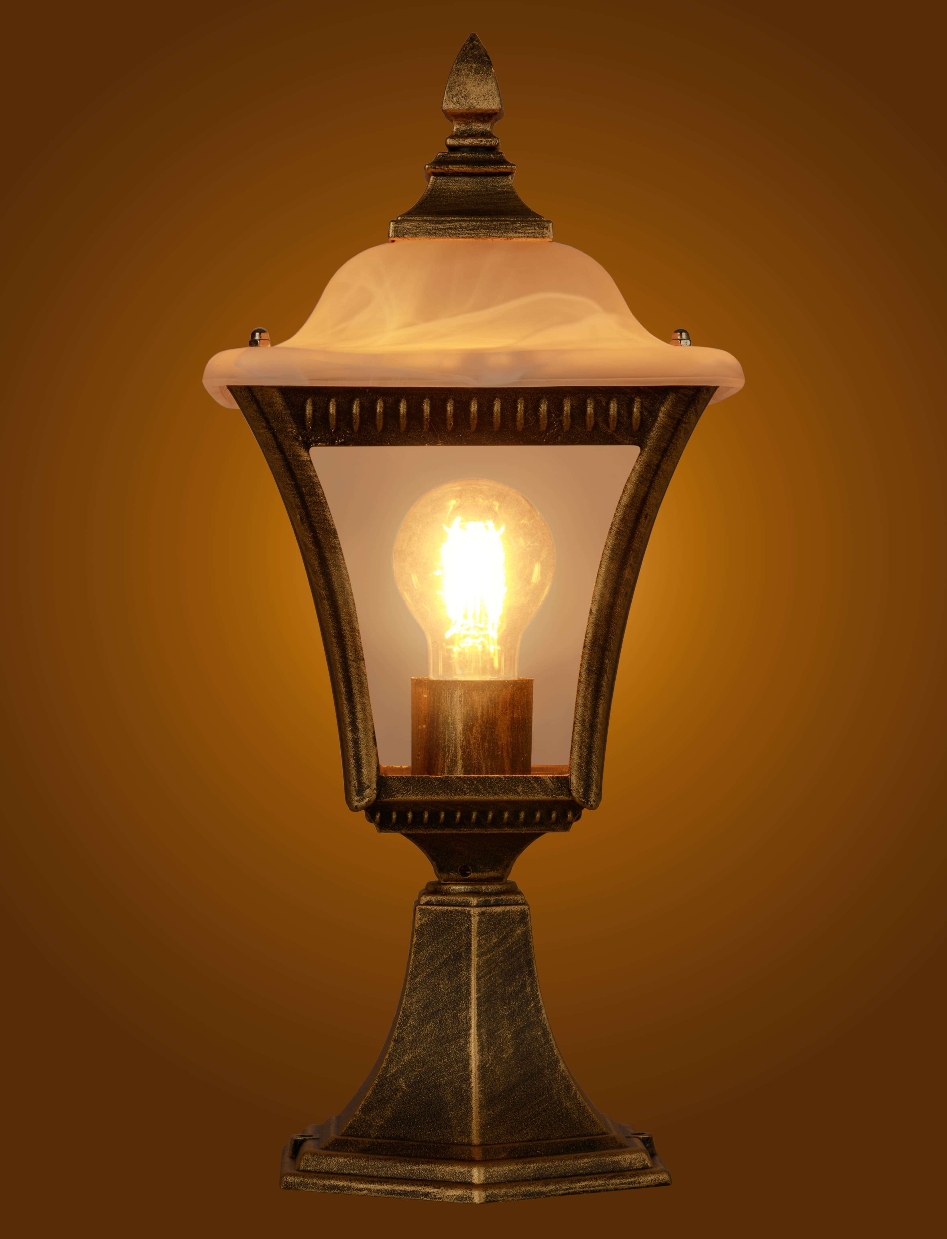 Светильник садово-парковый "Глазурь" 60 Вт, стойка, прозрачное/бронза, Е27, TDM