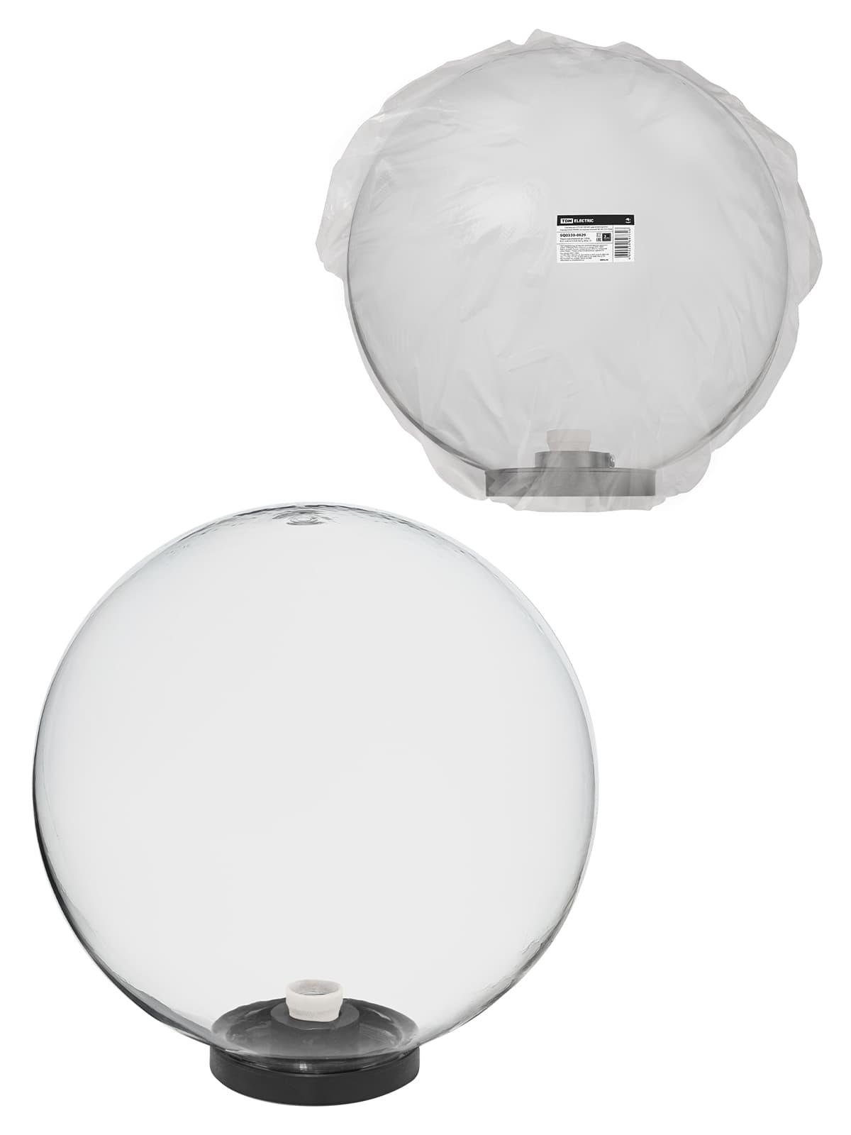 Светильник НТУ 03-100-401 шар d=400 мм IP54 (прозрачный ПММА, основание плоское ПК 145, Е27) TDM